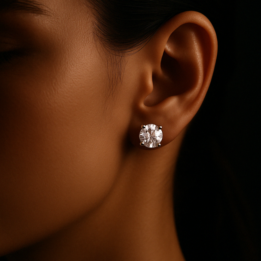 愛する妻へ | ラウンドカット モアサナイト ピアス | 彼女への贈り物