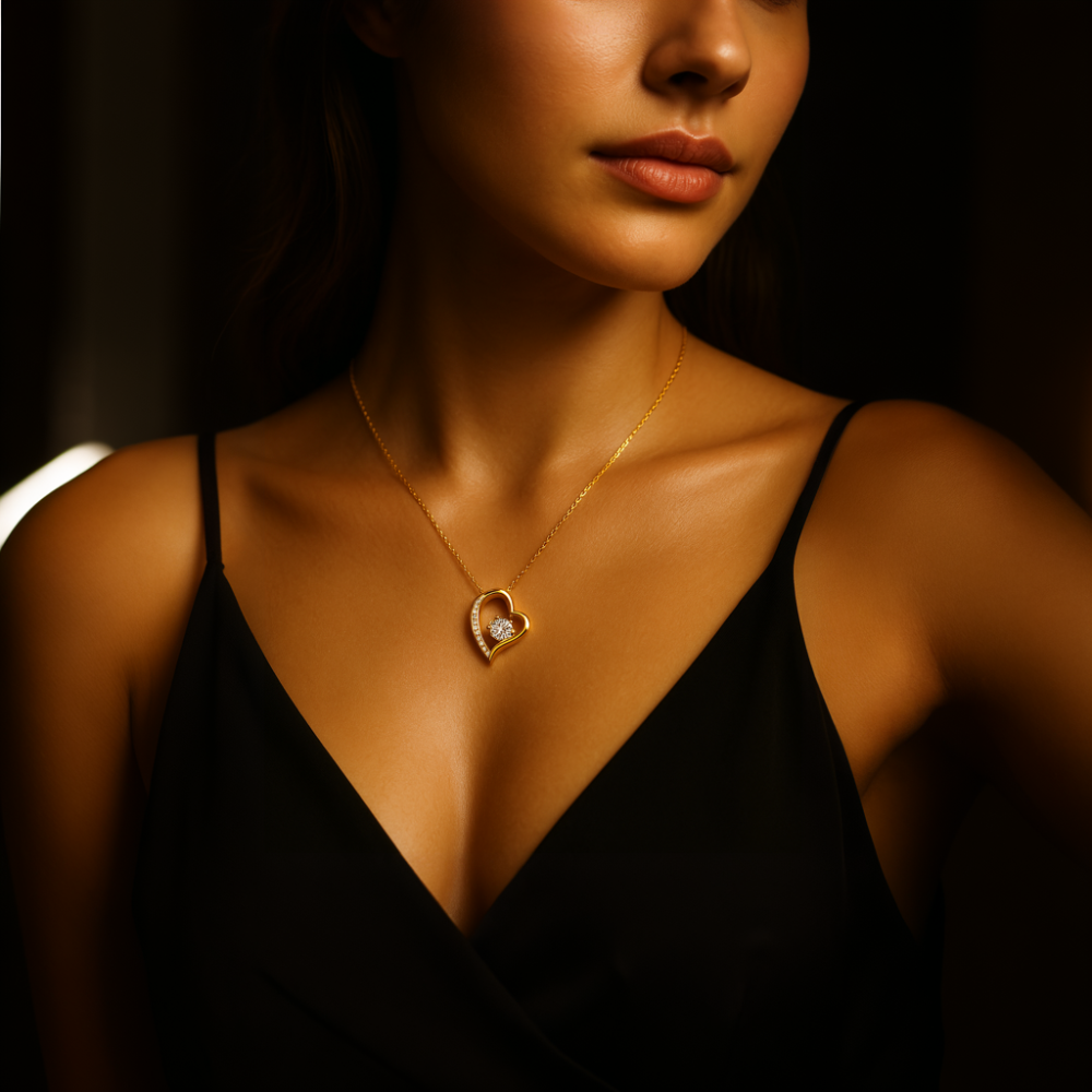 ソウルメイトへ | シルバーハートダイヤモンドネックレス