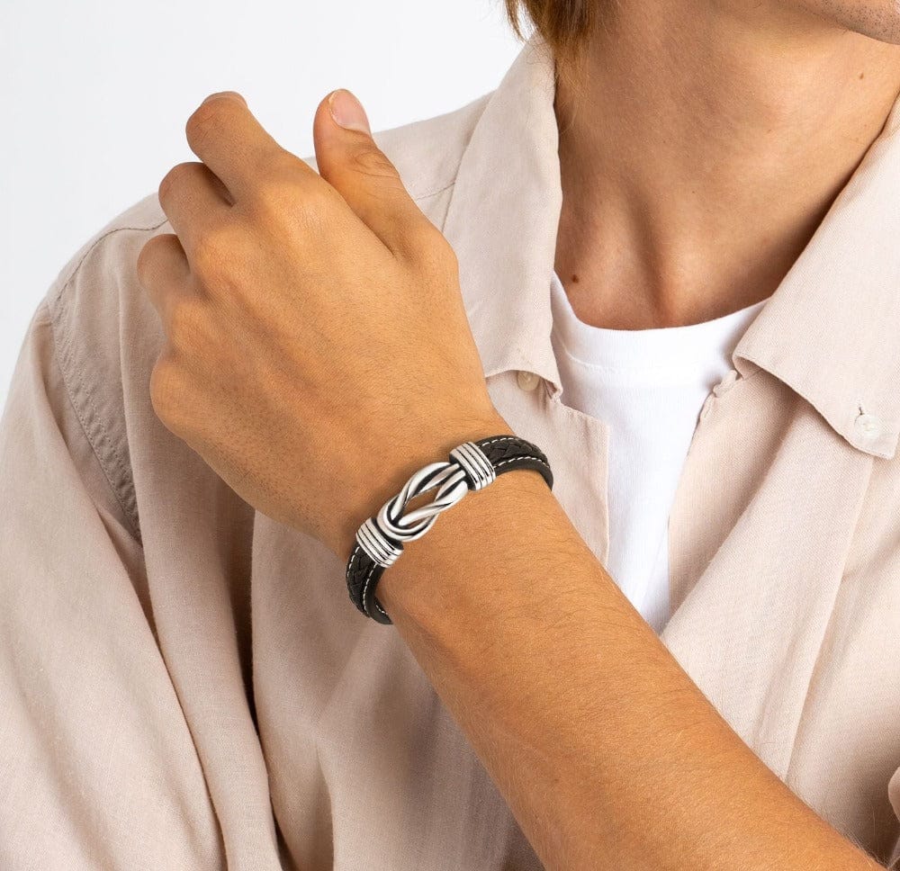 メンズ「永遠の愛」インフィニティステンレススチールブレスレット