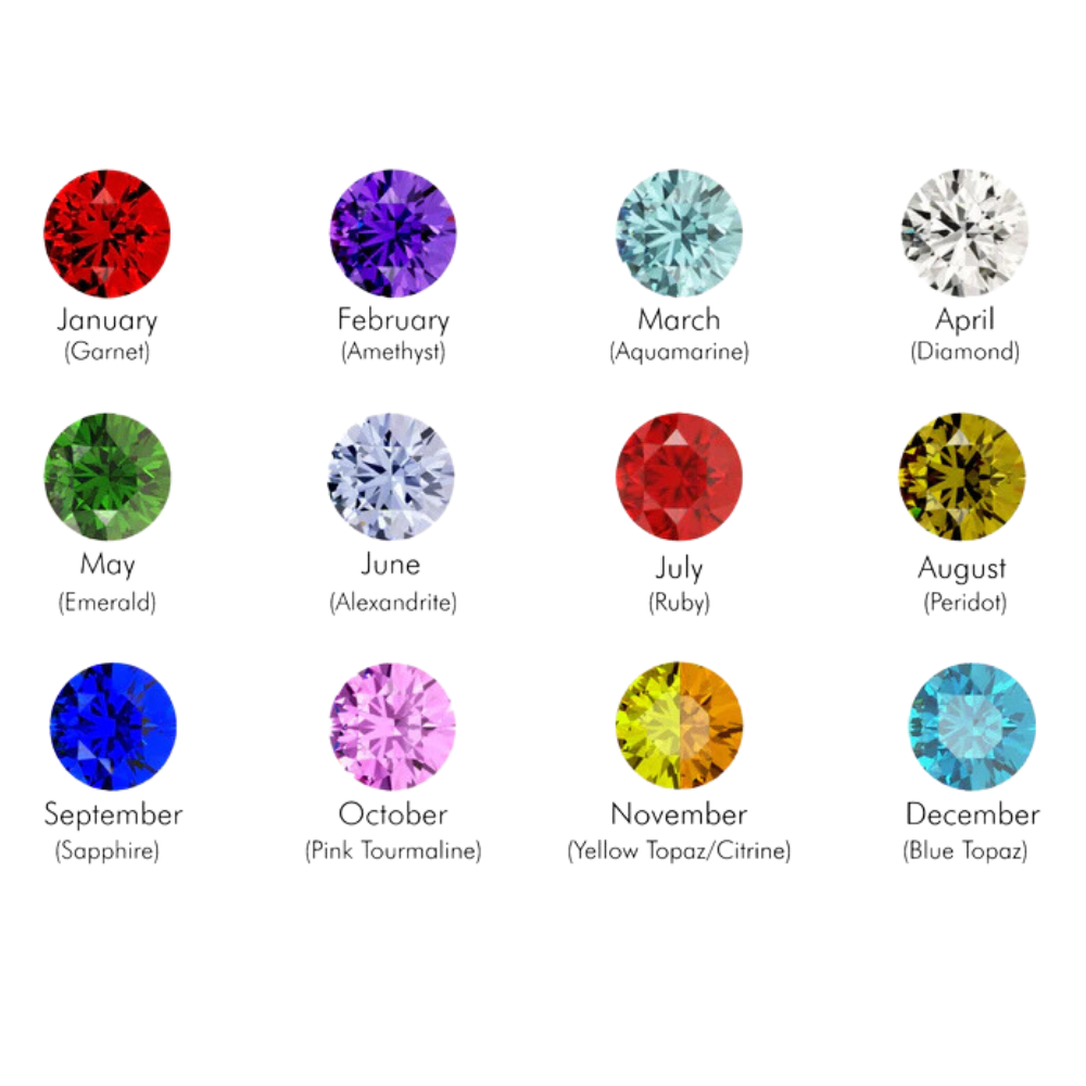 ローズフラワー ハート 誕生石ネックレス