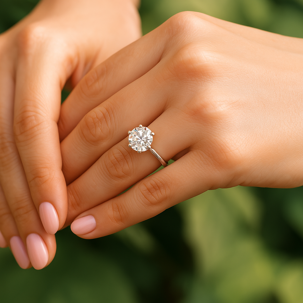 0.3CT Round Brilliant Cut Moissanite Ring