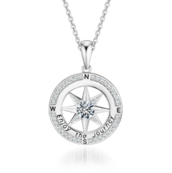 'Enjoy the journey' Compass Necklace
旅を楽しんで' コンパスネックレス
