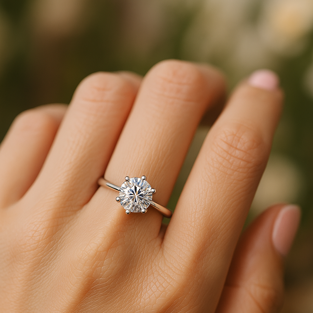 0.3CT Round Brilliant Cut Moissanite Ring