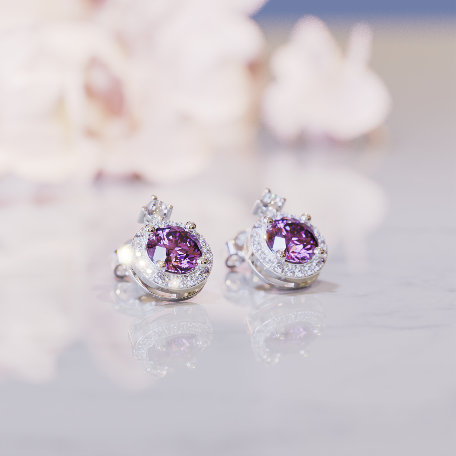 禅アレキサンドライトイヤリング