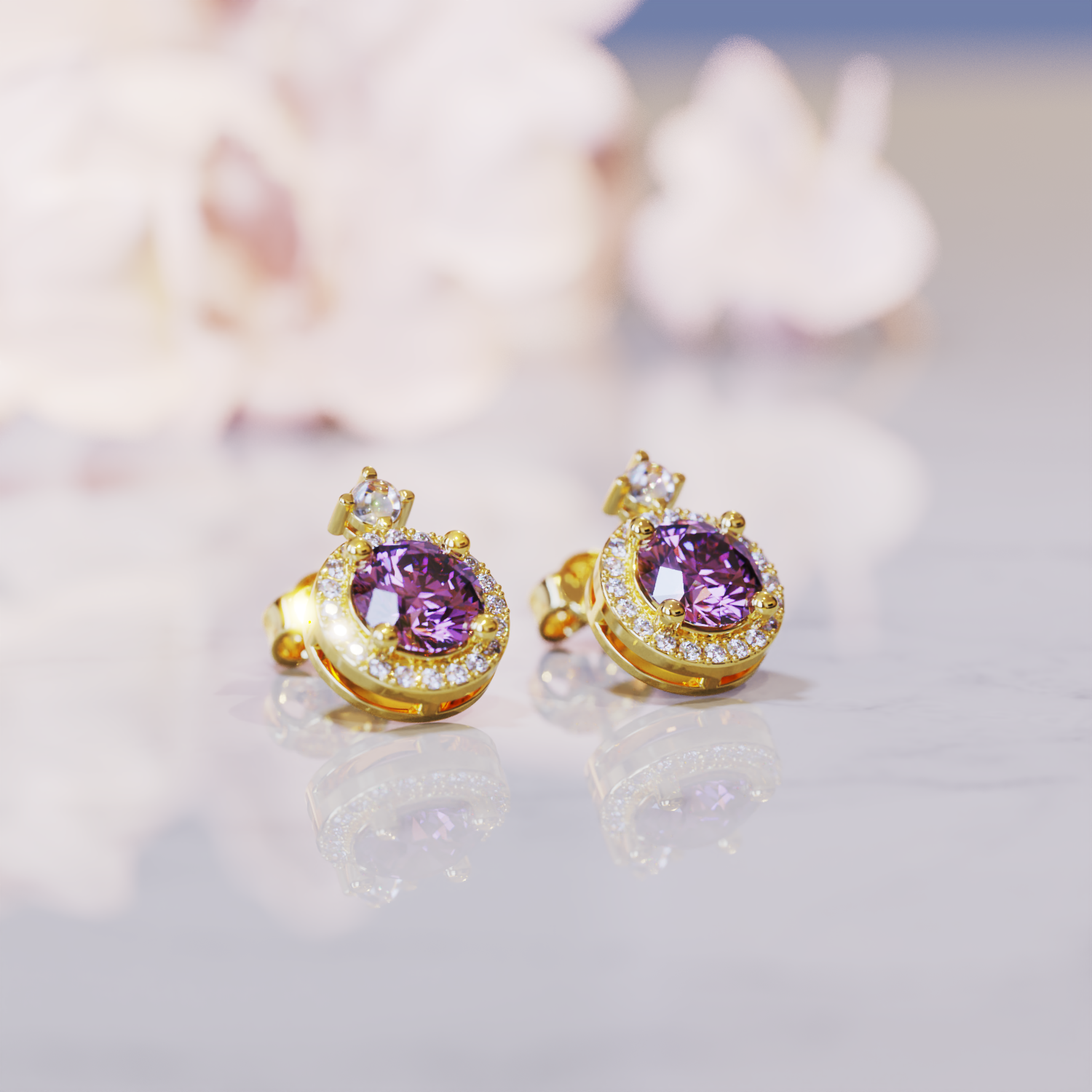 禅アレキサンドライトイヤリング