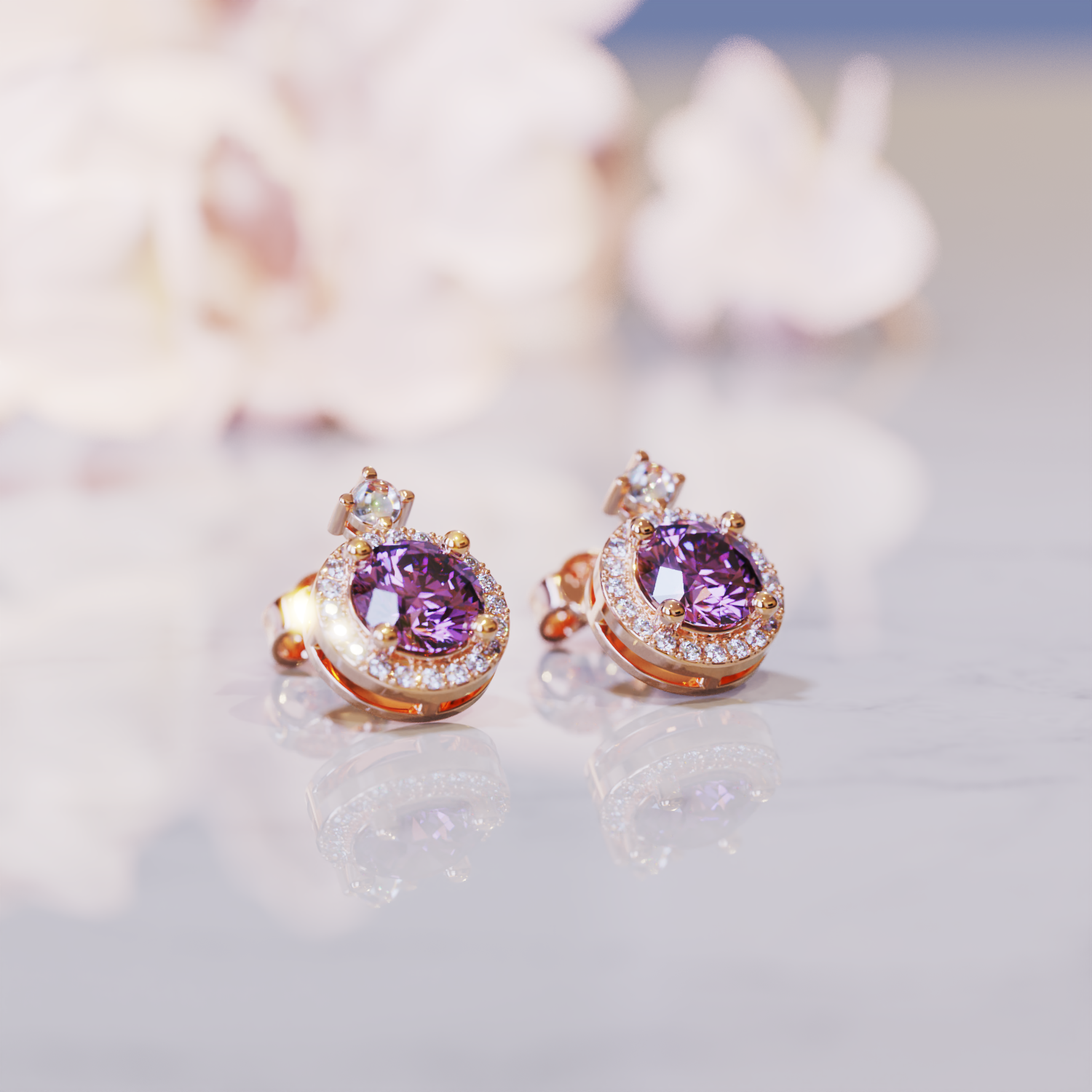 禅アレキサンドライトイヤリング