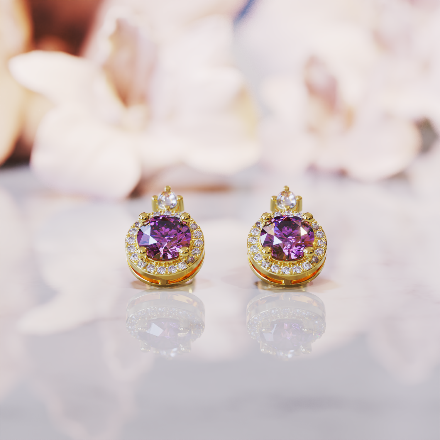 禅アレキサンドライトイヤリング