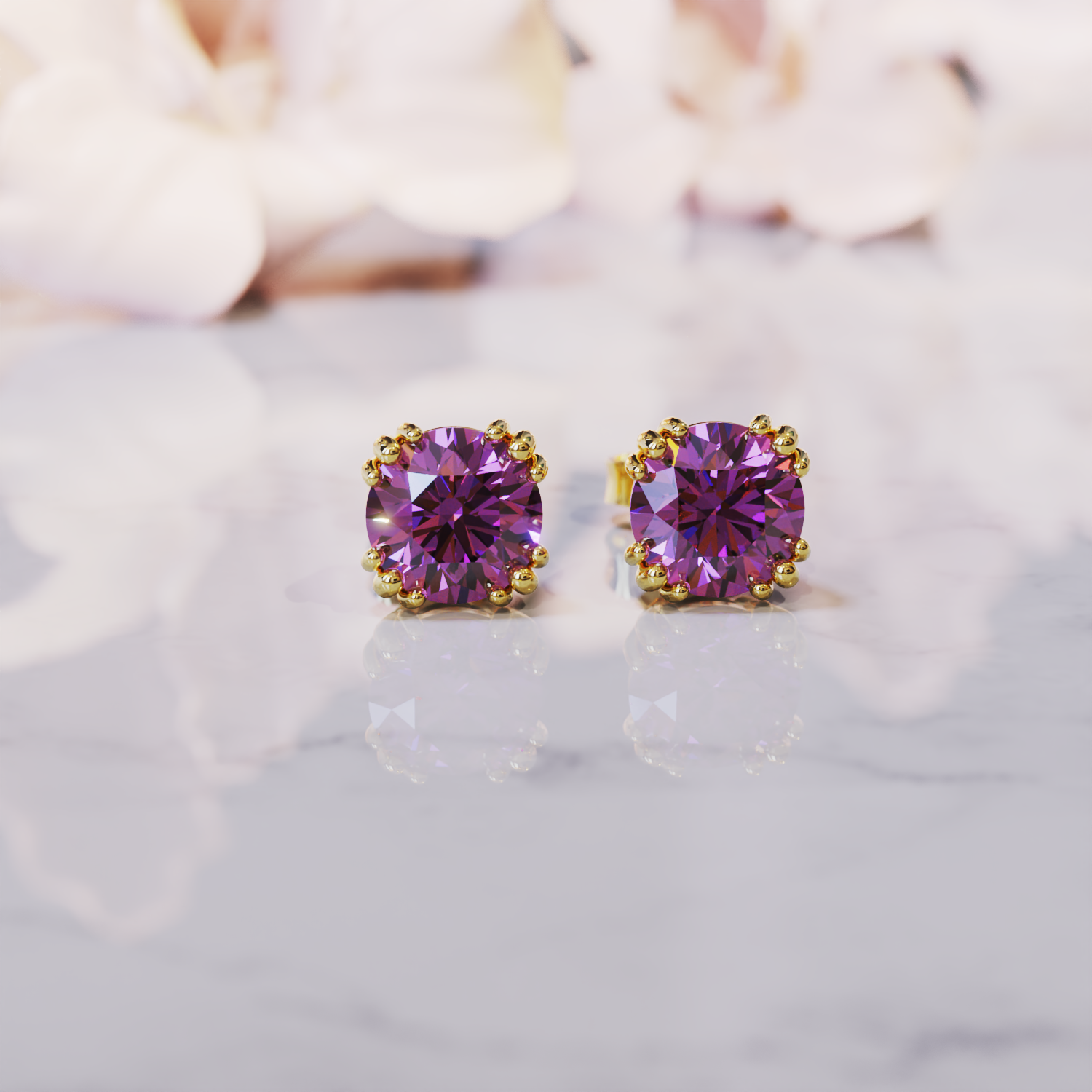 ダフネアレキサンドライトイヤリング