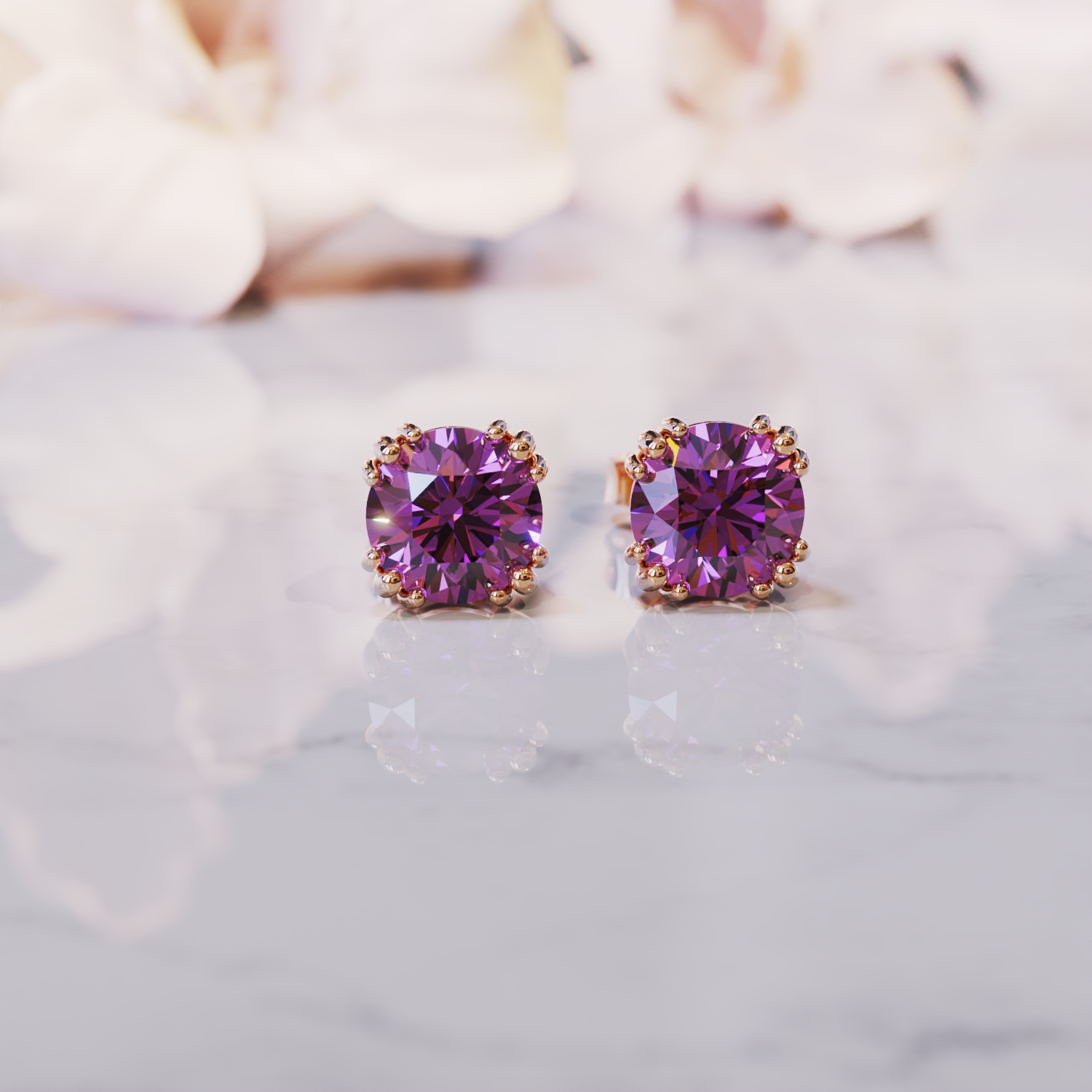 ダフネアレキサンドライトイヤリング