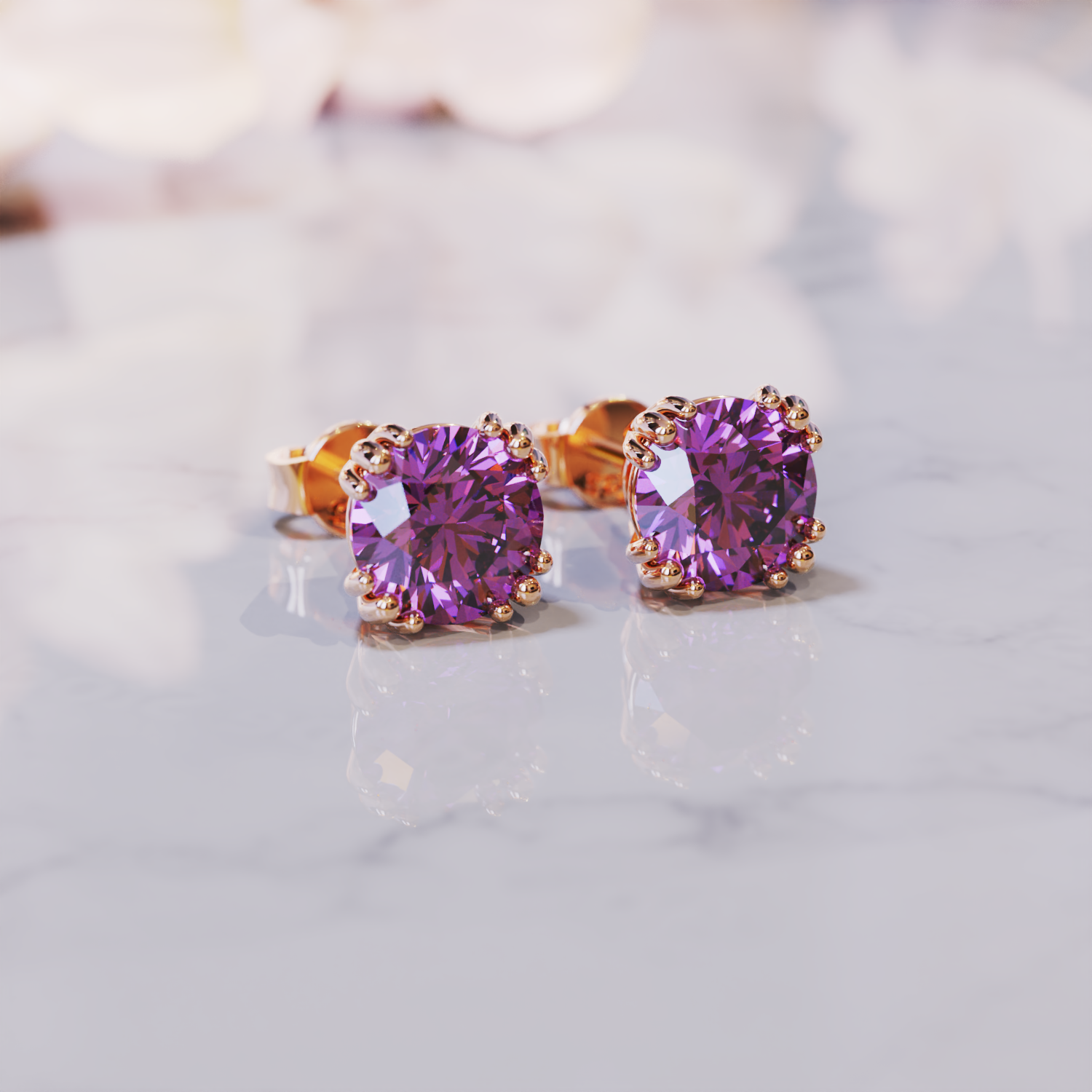 ダフネアレキサンドライトイヤリング