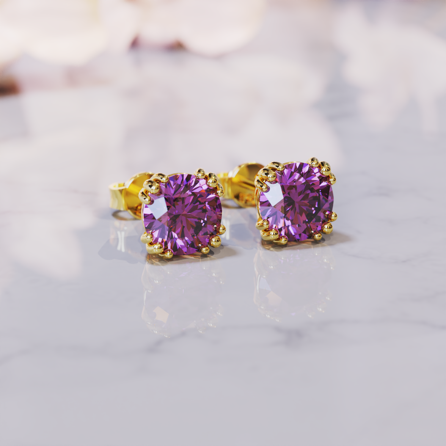 ダフネアレキサンドライトイヤリング