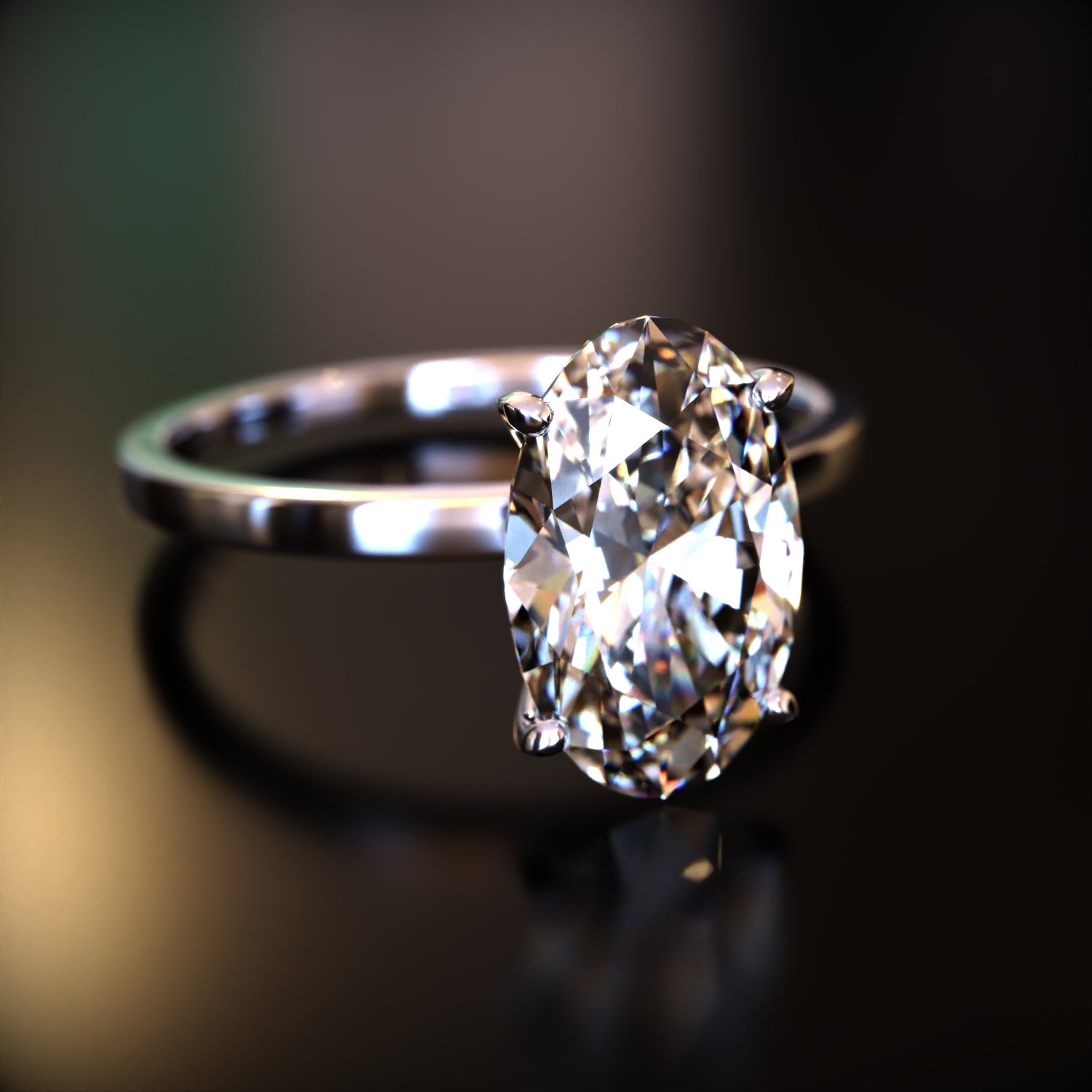 エレーナ - カスタムオーバルカット モアッサナイトリング