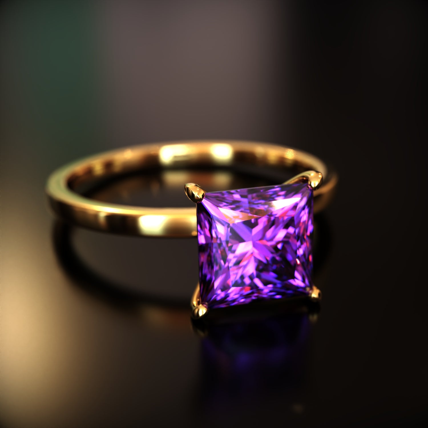 ベル - カスタムプリンセスカット モアッサナイトリング