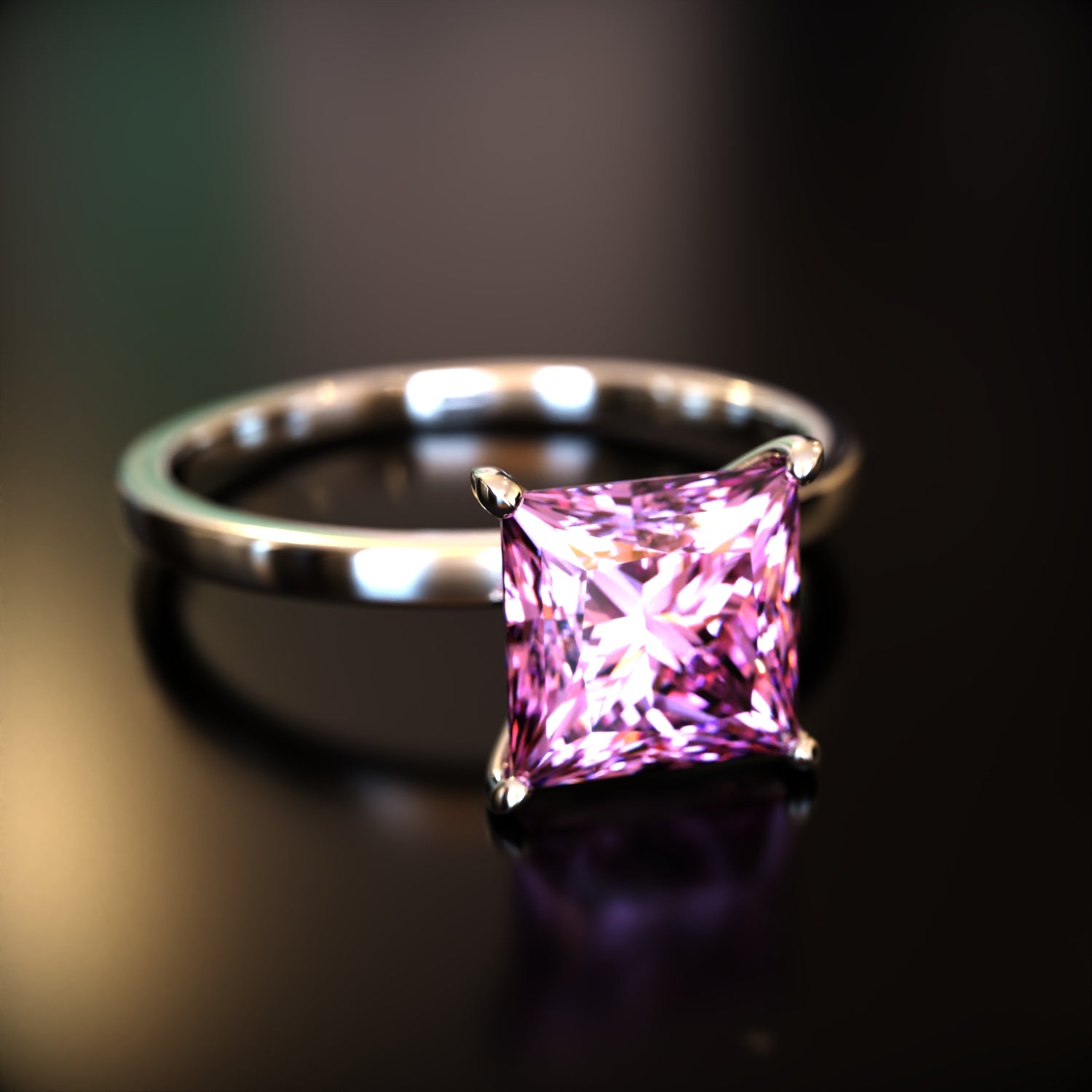 ベル - カスタムプリンセスカット モアッサナイトリング