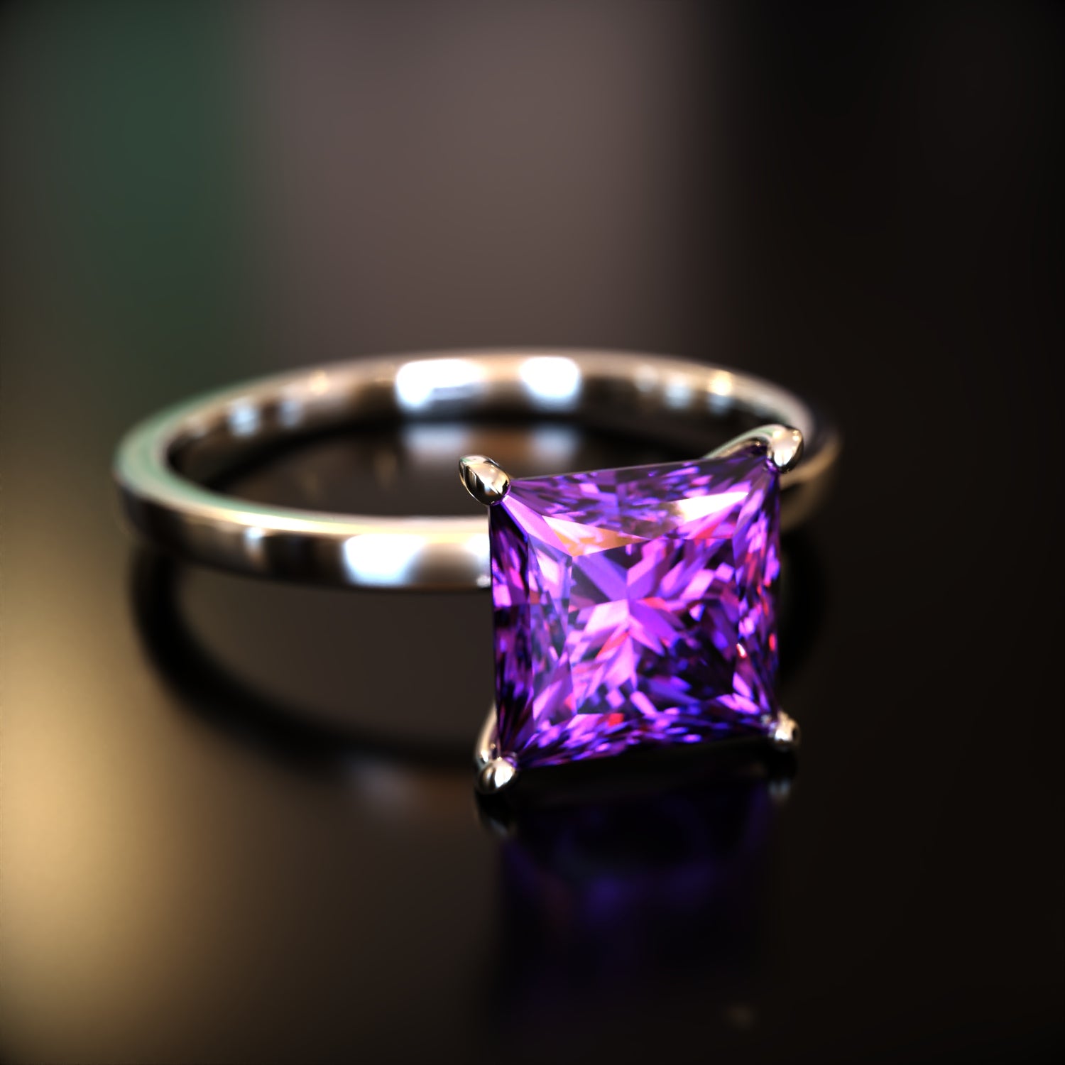 ベル - カスタムプリンセスカット モアッサナイトリング