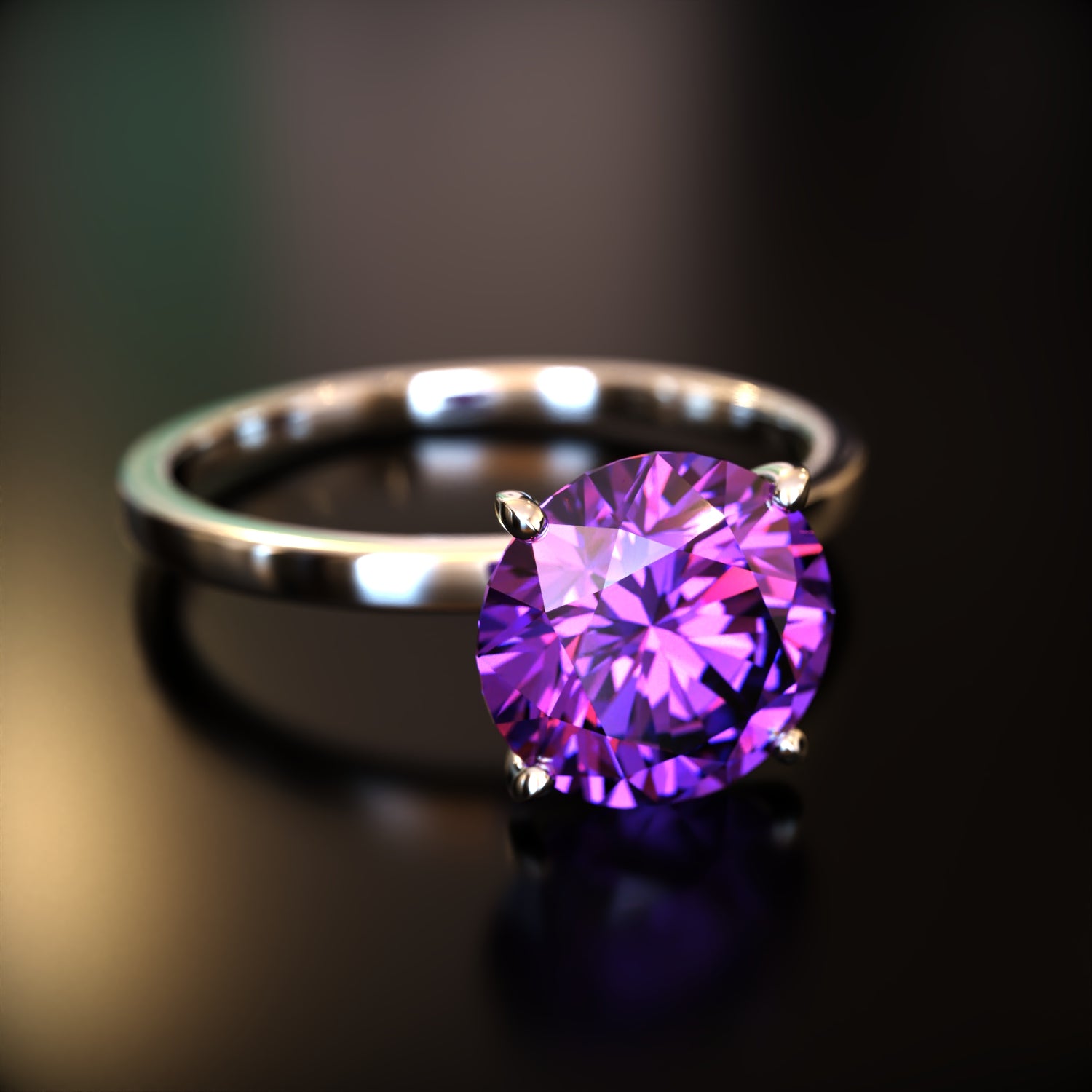 ザ・チェルシー - カスタムラウンドカット モアッサナイトリング