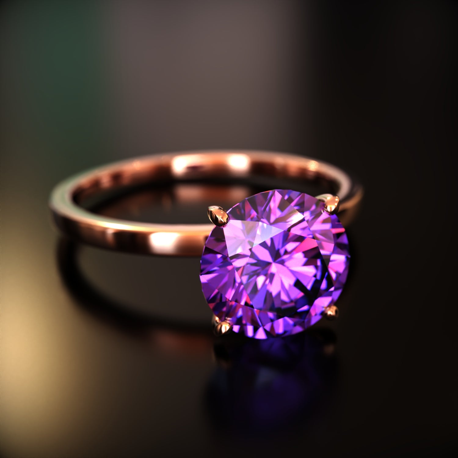 ザ・チェルシー - カスタムラウンドカット モアッサナイトリング