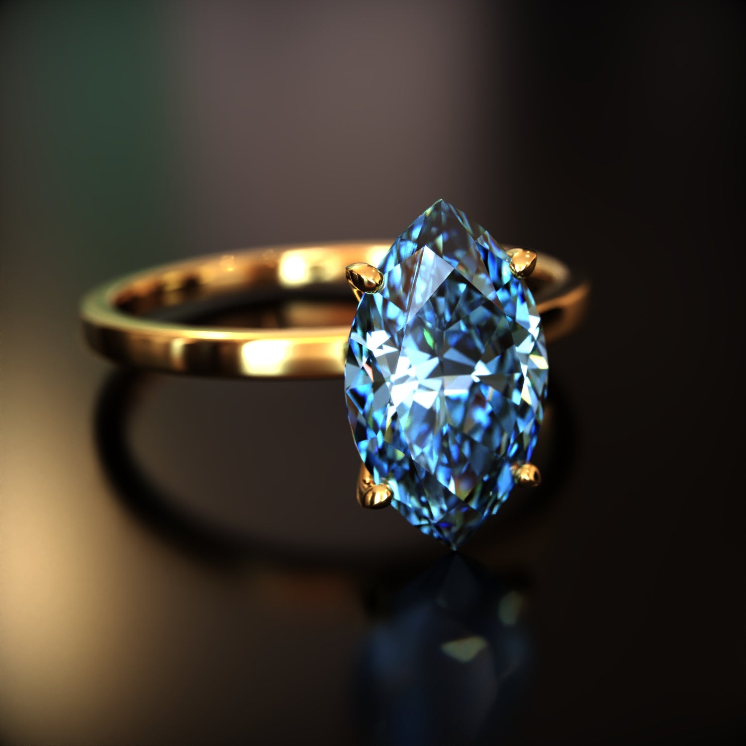 ザ・ソフィア - カスタムマーキスカット モアッサナイトリング