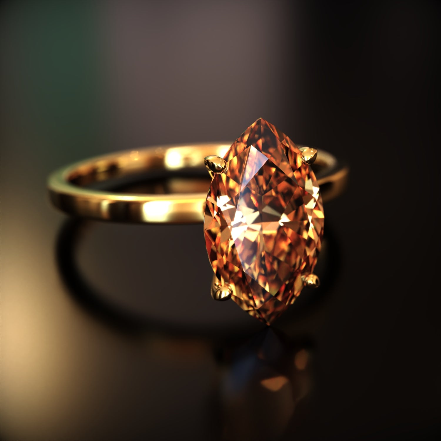 ザ・ソフィア - カスタムマーキスカット モアッサナイトリング