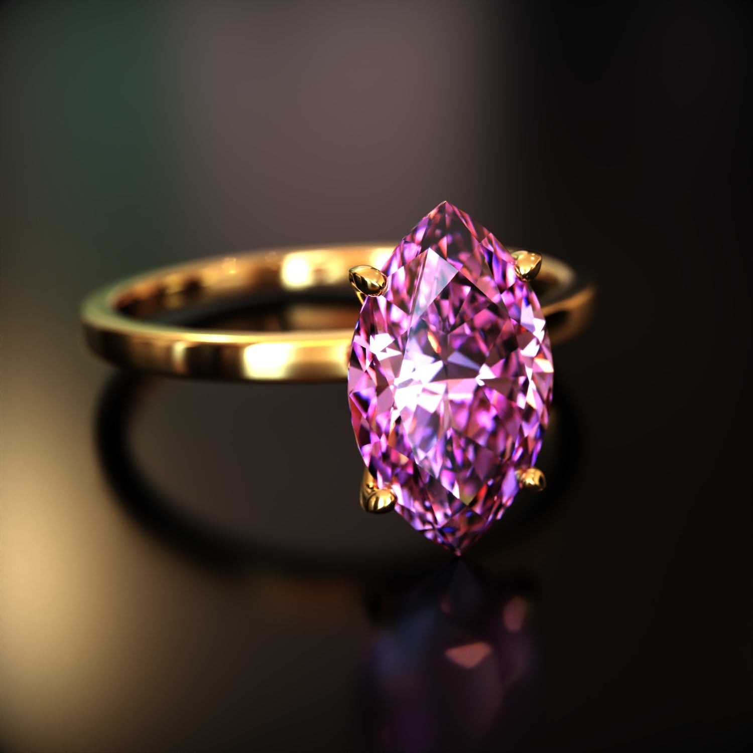 ザ・ソフィア - カスタムマーキスカット モアッサナイトリング