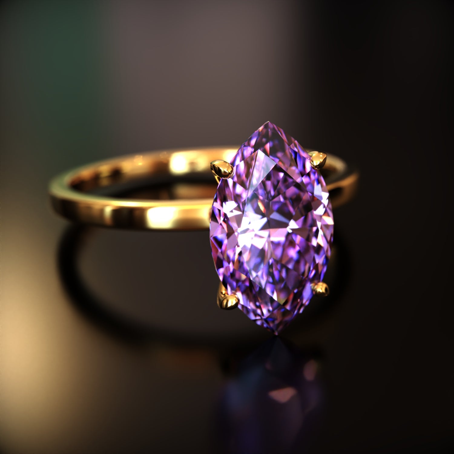 ザ・ソフィア - カスタムマーキスカット モアッサナイトリング