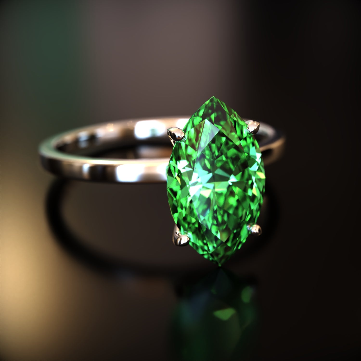 ザ・ソフィア - カスタムマーキスカット モアッサナイトリング