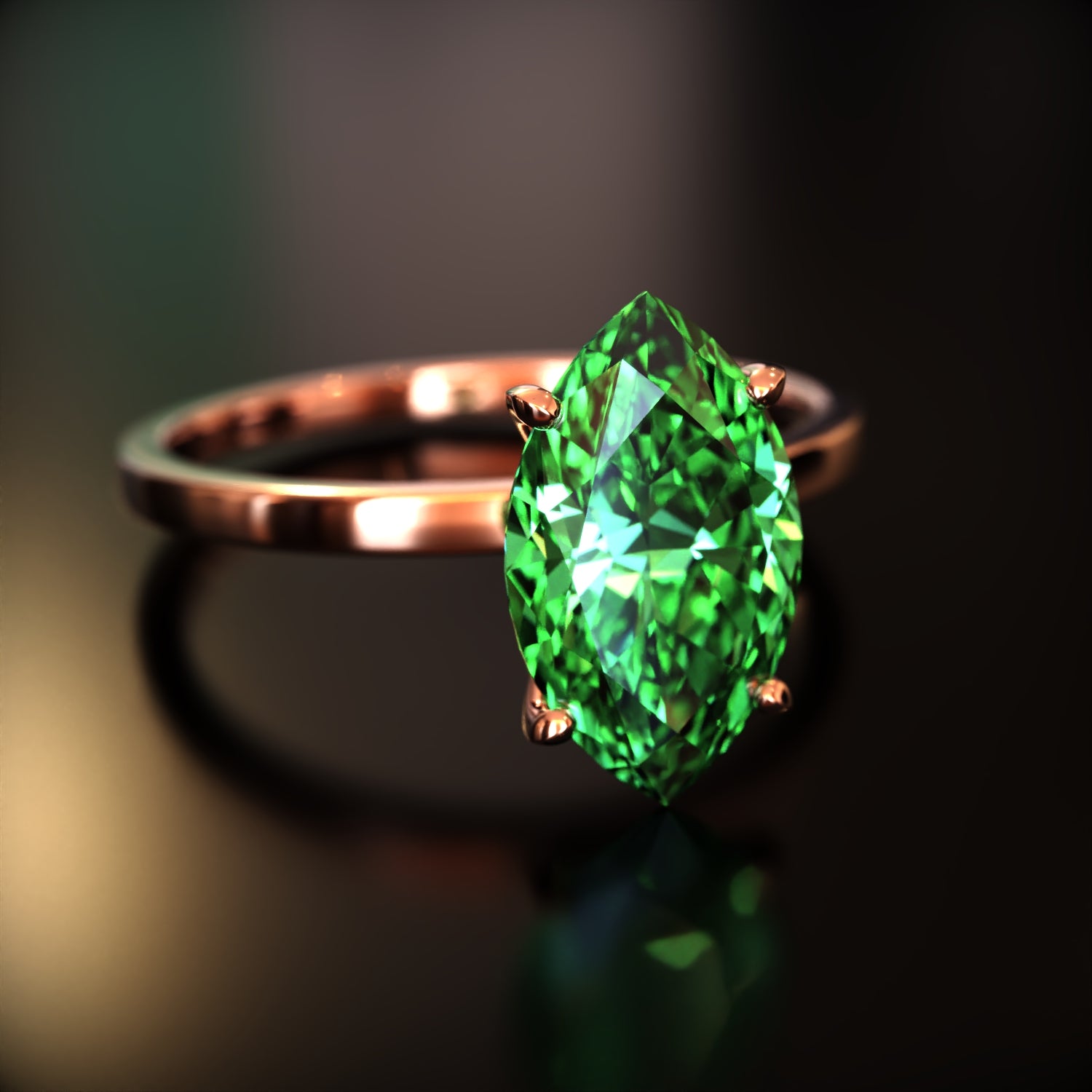 ザ・ソフィア - カスタムマーキスカット モアッサナイトリング