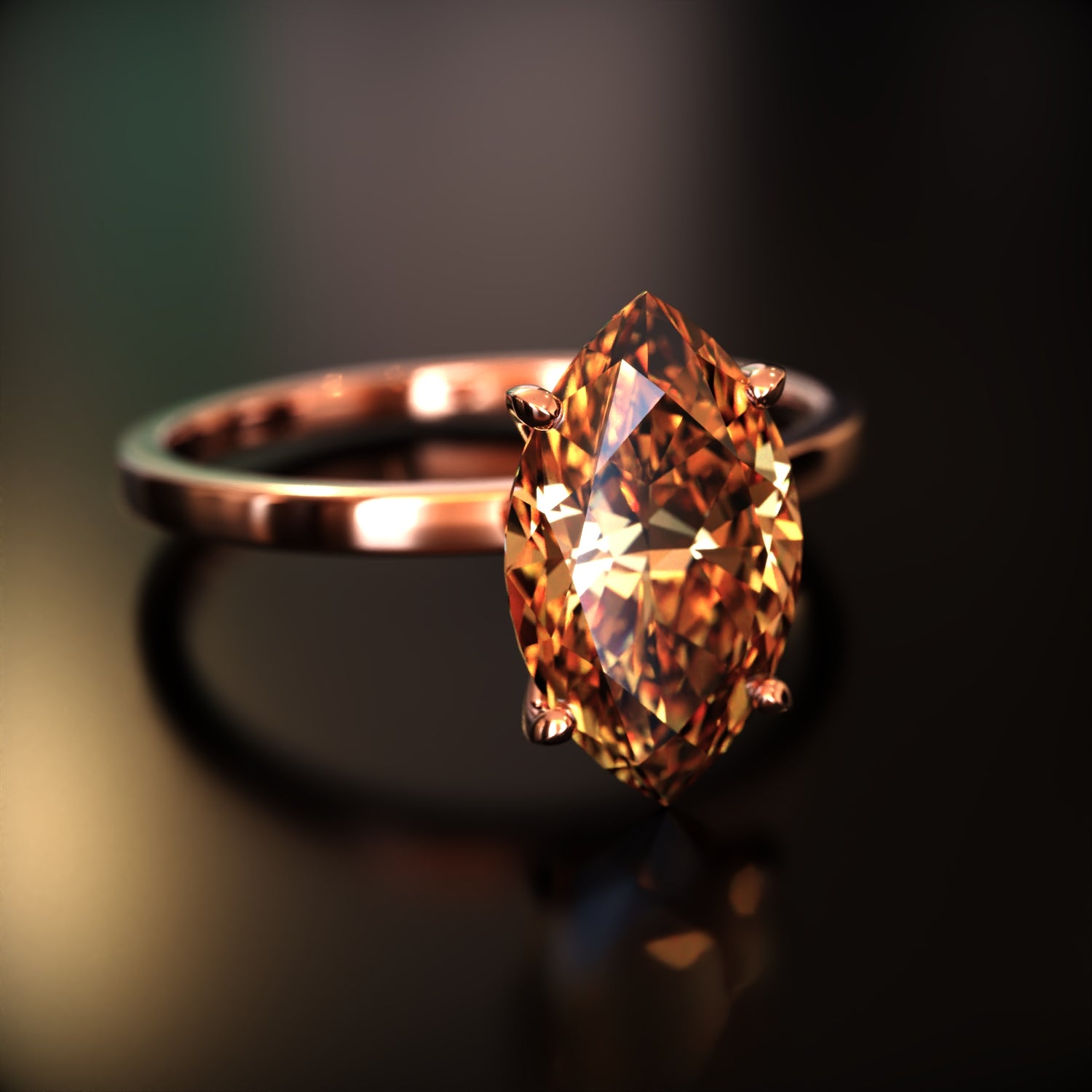 ザ・ソフィア - カスタムマーキスカット モアッサナイトリング