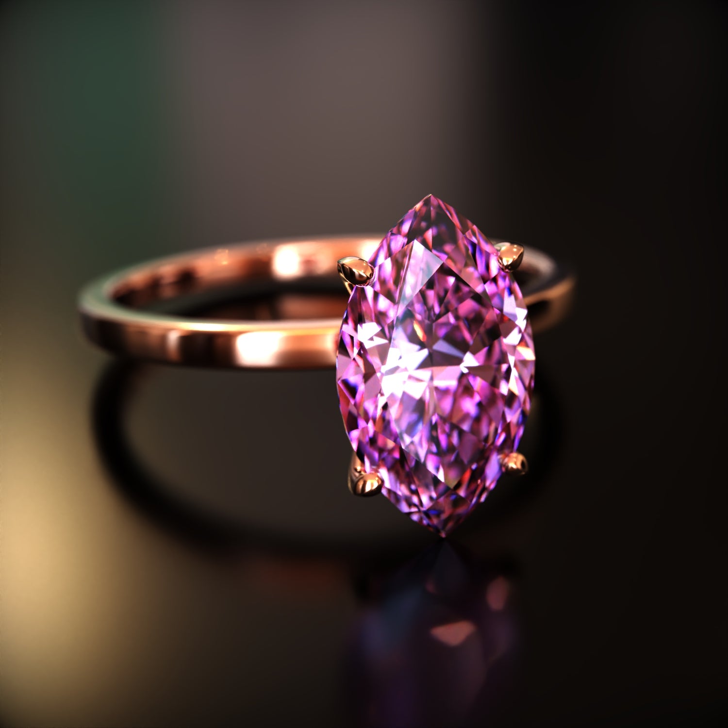 ザ・ソフィア - カスタムマーキスカット モアッサナイトリング