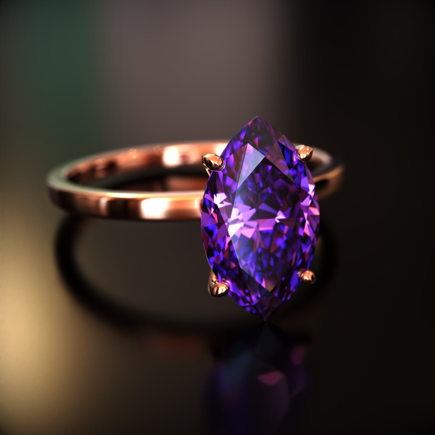 ザ・ソフィア - カスタムマーキスカット モアッサナイトリング