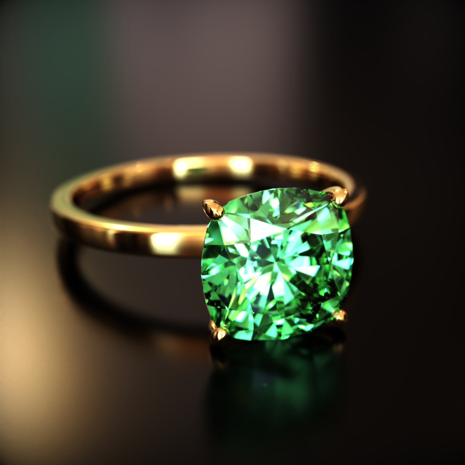 クレア - カスタムクッションカットモアッサナイトリング