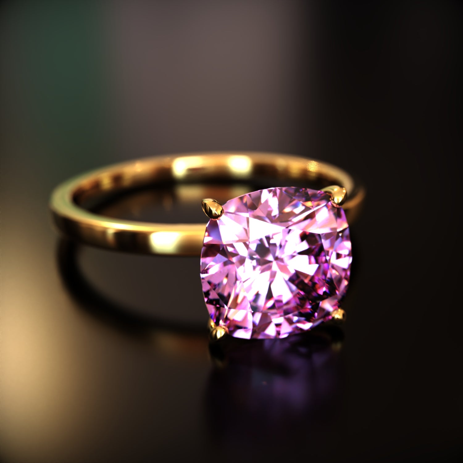 クレア - カスタムクッションカットモアッサナイトリング