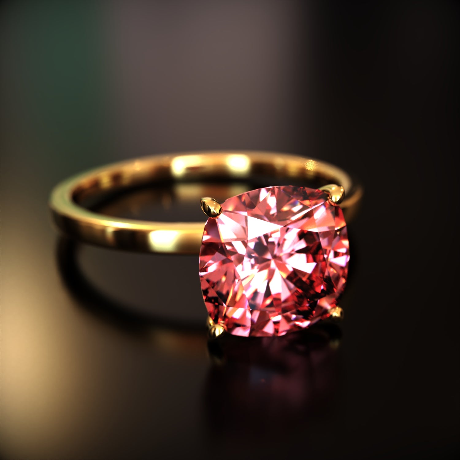 クレア - カスタムクッションカットモアッサナイトリング