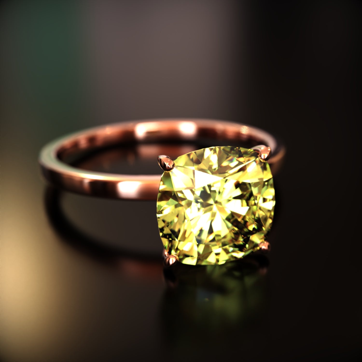 クレア - カスタムクッションカットモアッサナイトリング