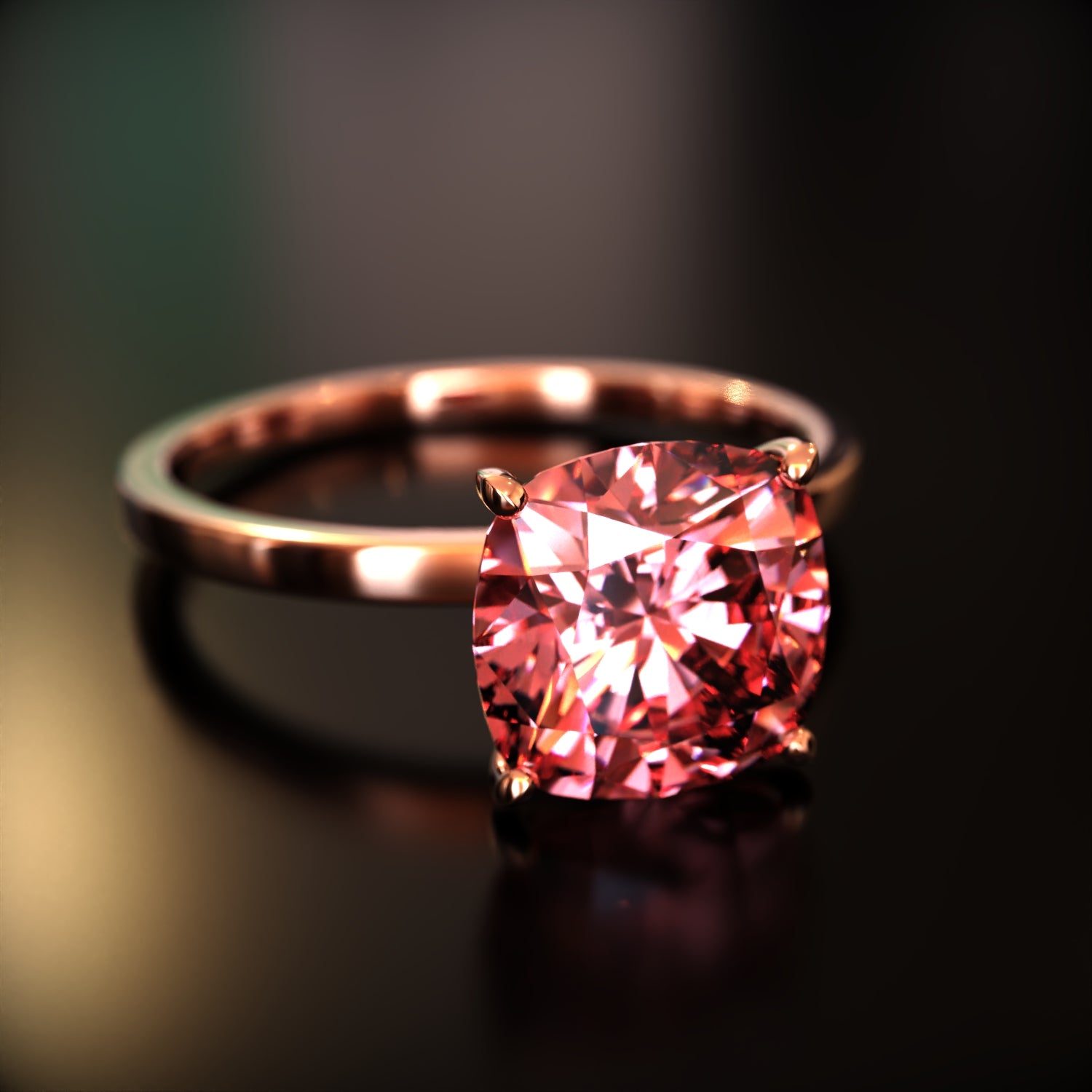 クレア - カスタムクッションカットモアッサナイトリング