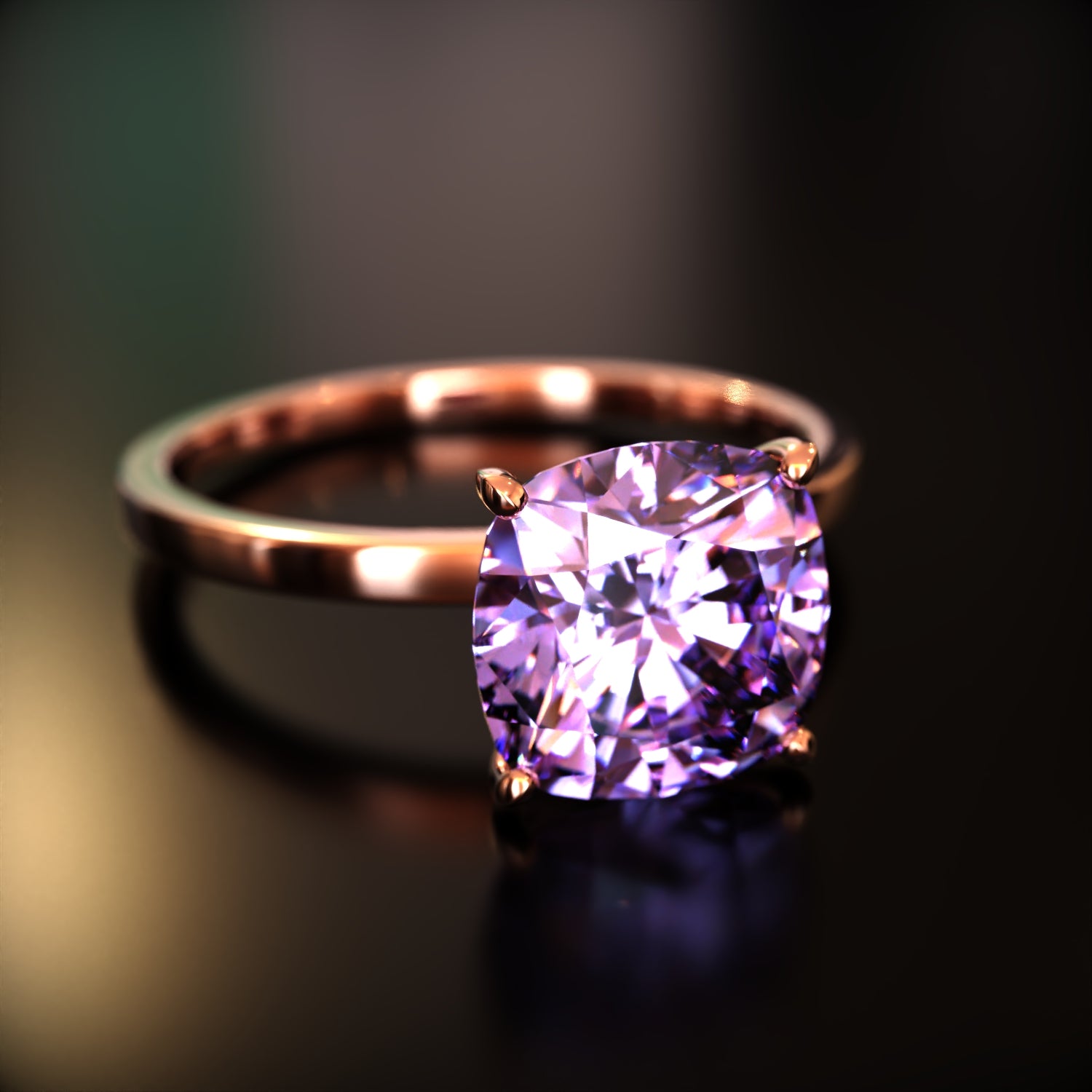 クレア - カスタムクッションカットモアッサナイトリング