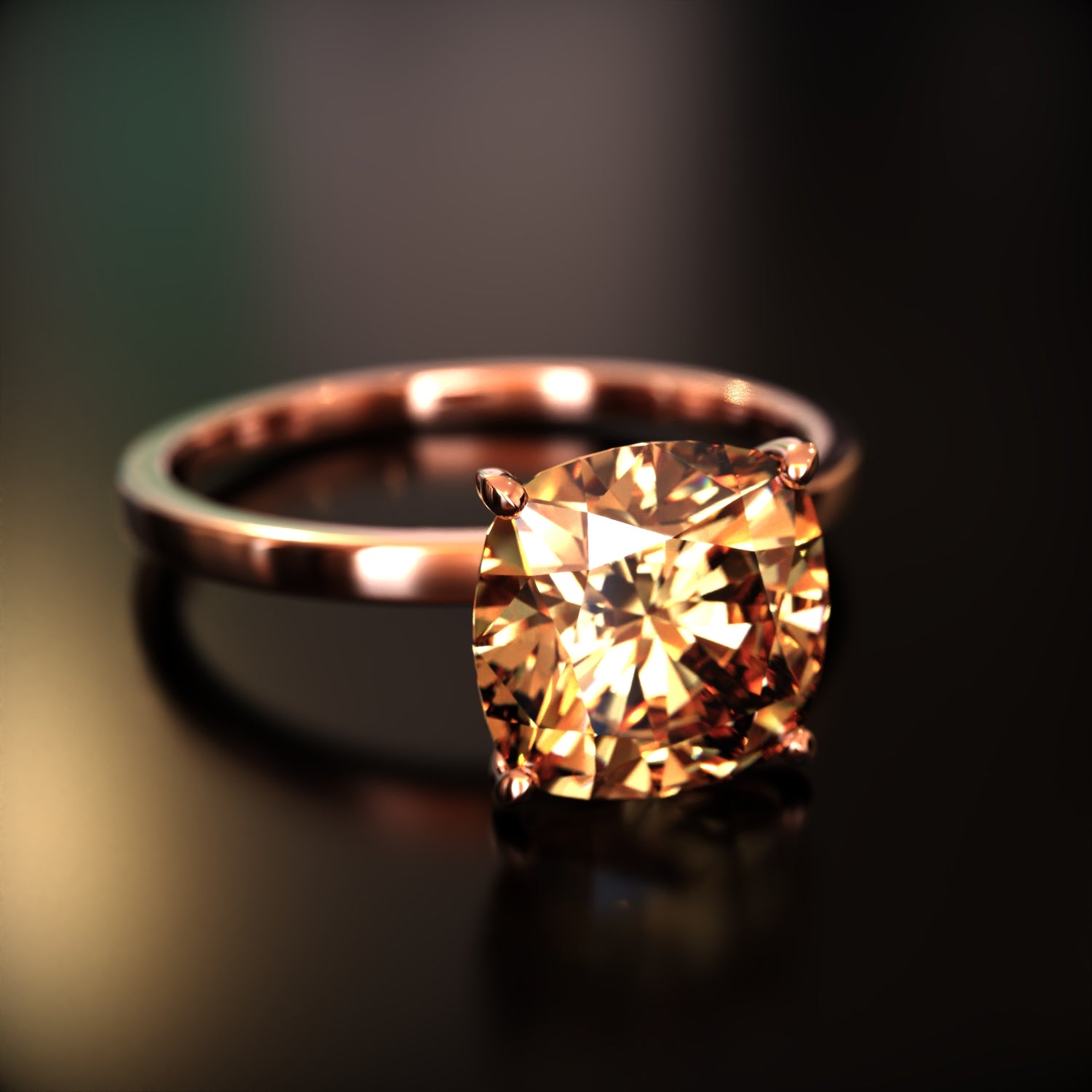 クレア - カスタムクッションカットモアッサナイトリング