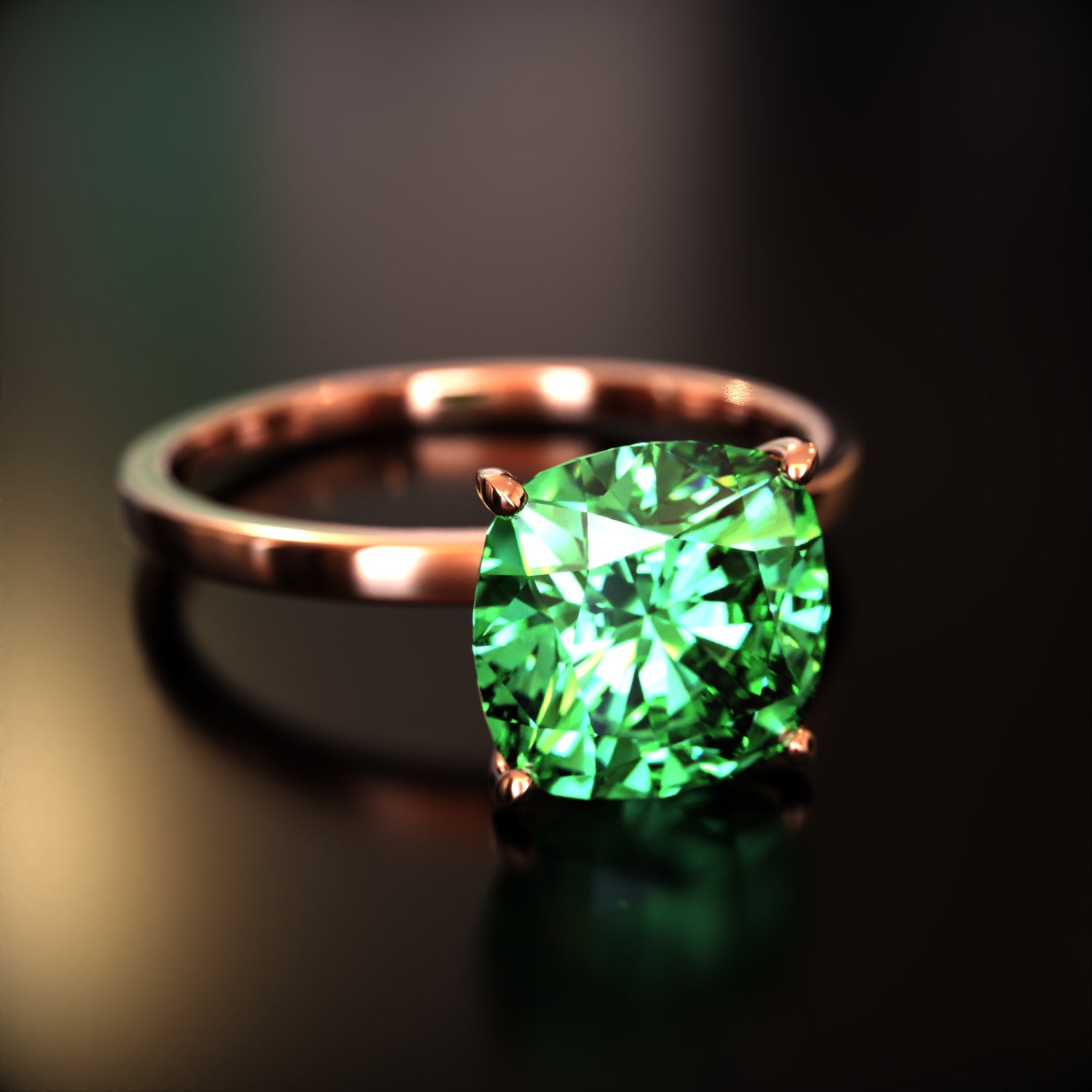 クレア - カスタムクッションカットモアッサナイトリング