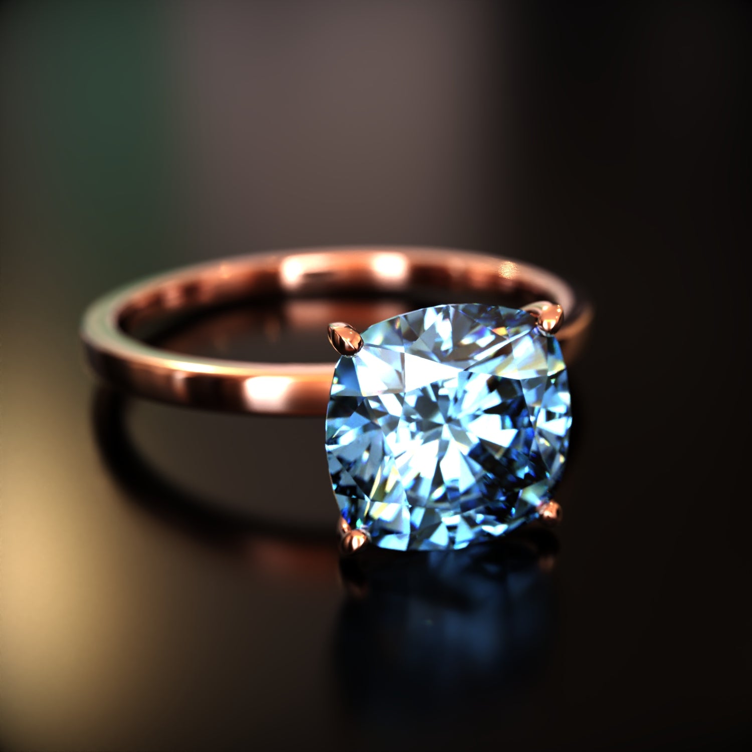 クレア - カスタムクッションカットモアッサナイトリング