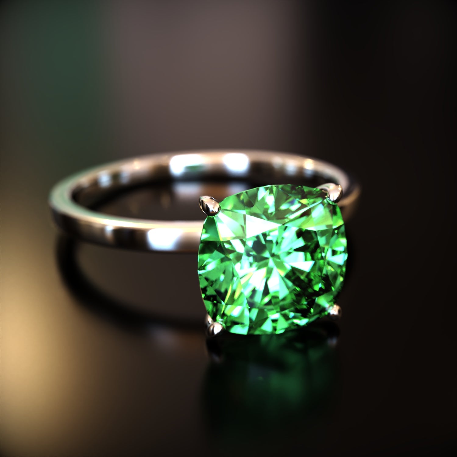 クレア - カスタムクッションカットモアッサナイトリング