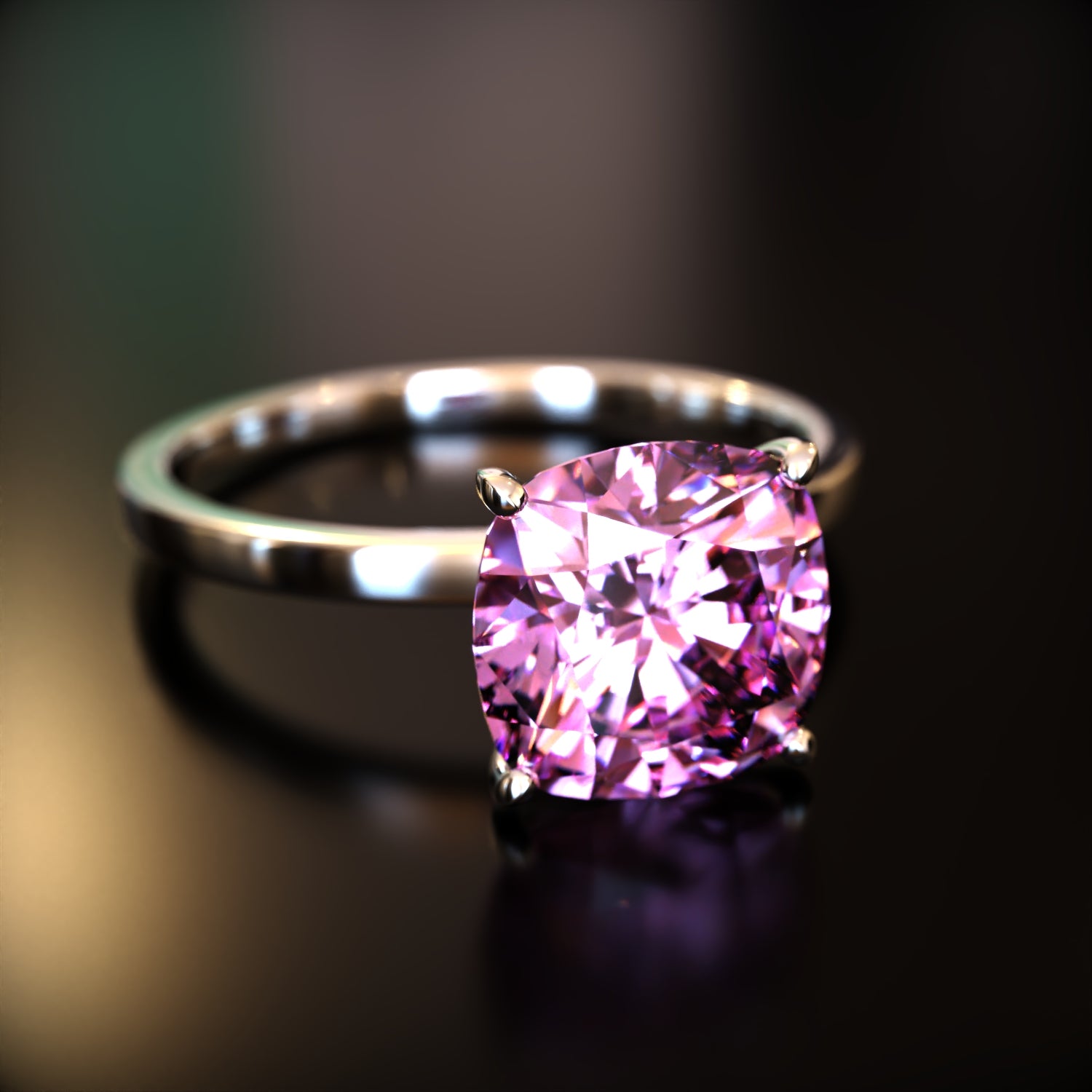 クレア - カスタムクッションカットモアッサナイトリング