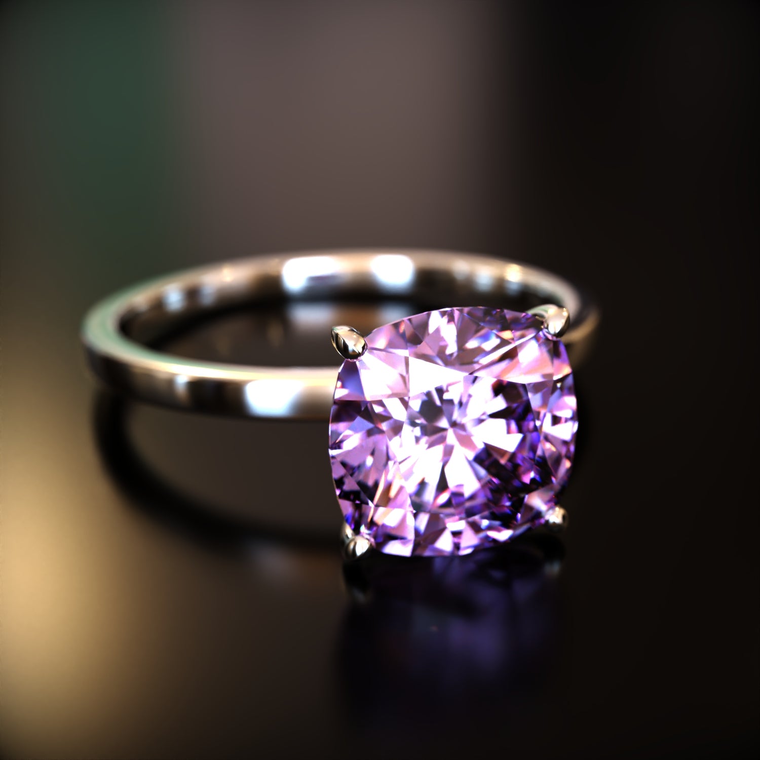 クレア - カスタムクッションカットモアッサナイトリング