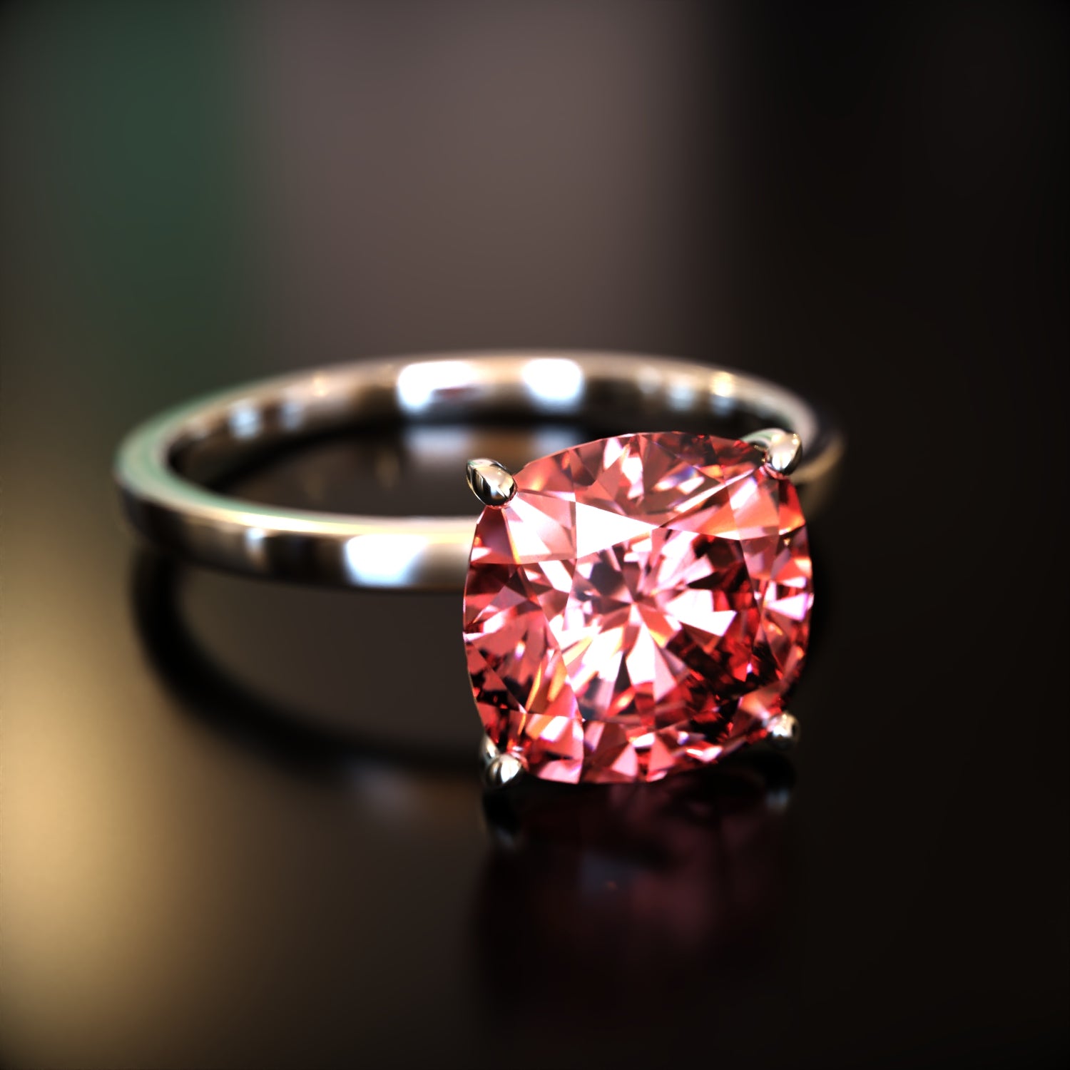 クレア - カスタムクッションカットモアッサナイトリング