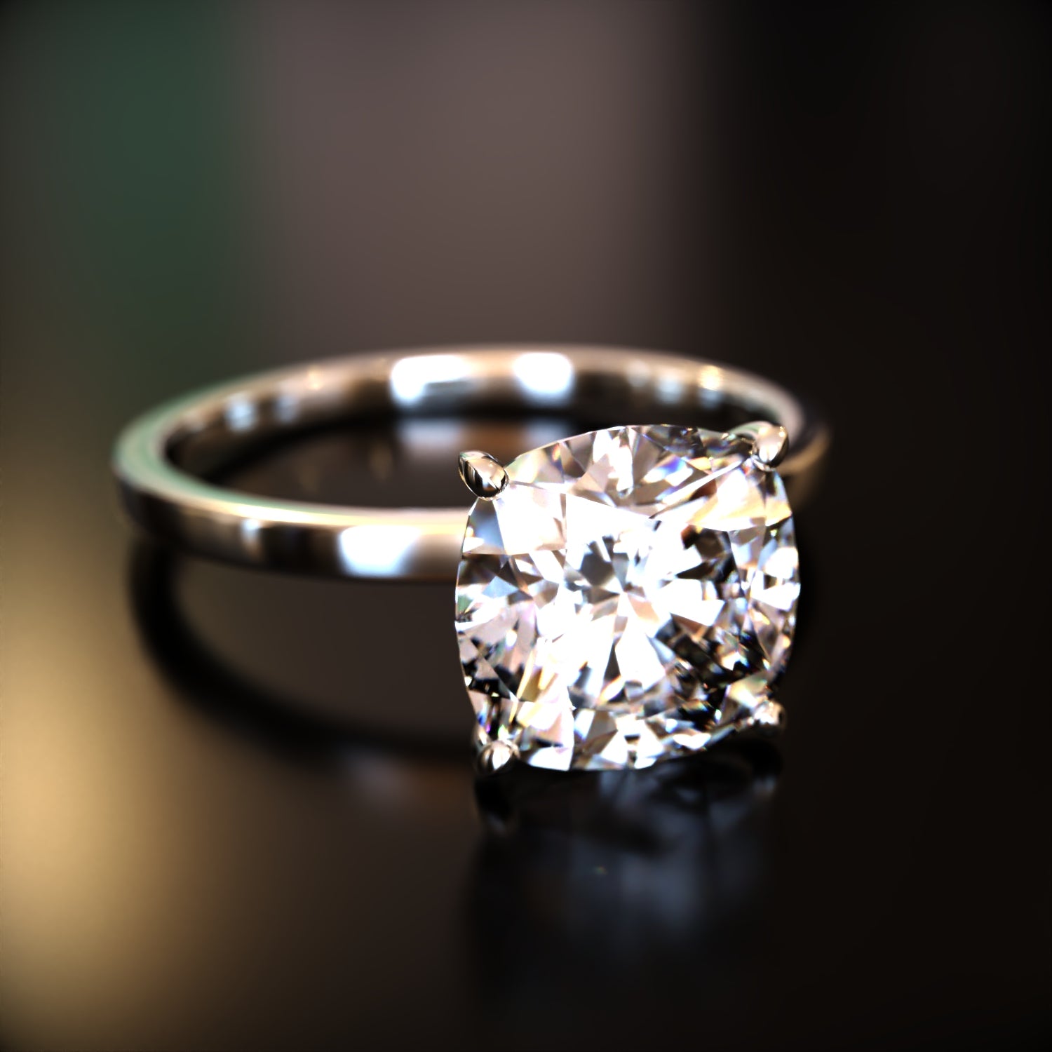 クレア - カスタムクッションカットモアッサナイトリング