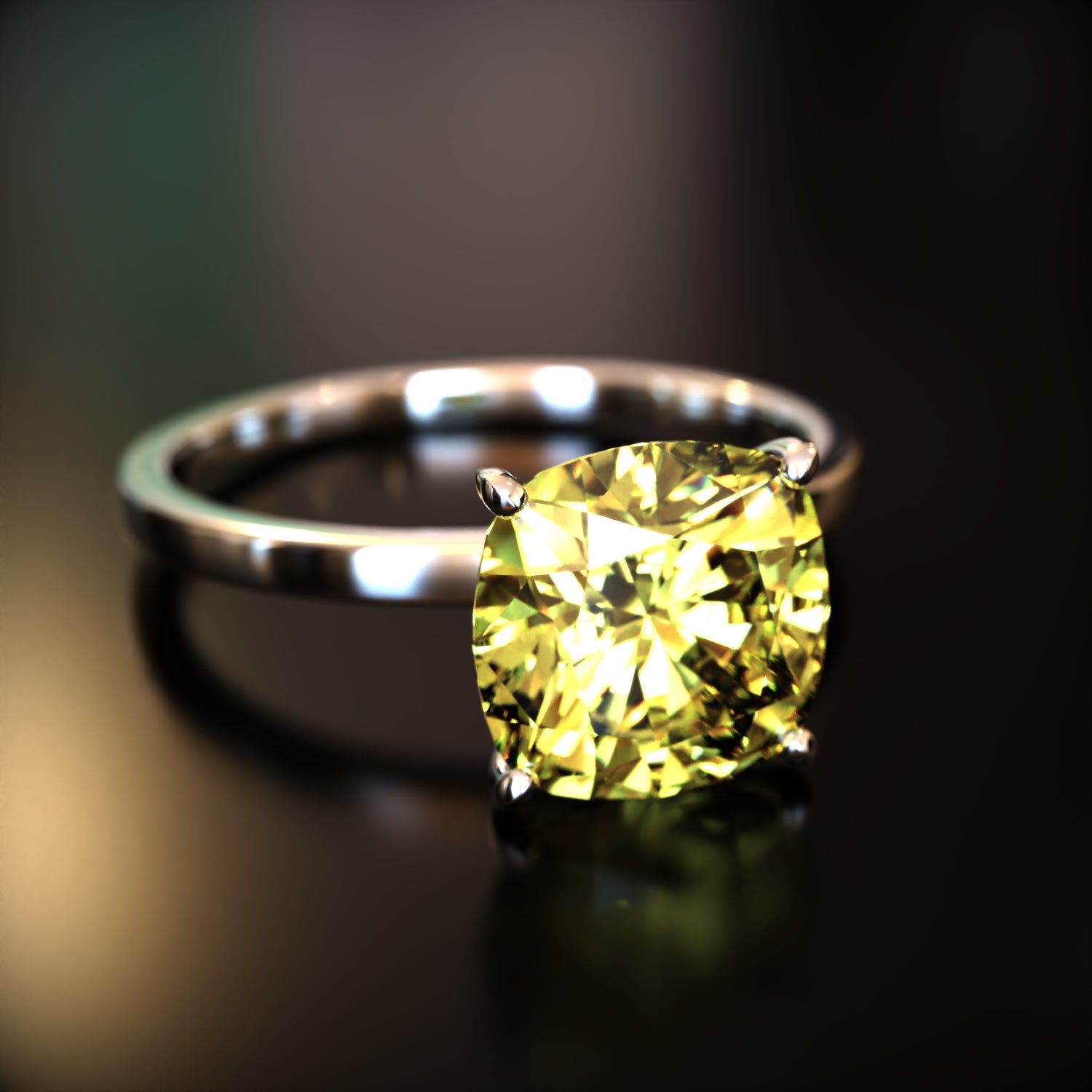 クレア - カスタムクッションカットモアッサナイトリング