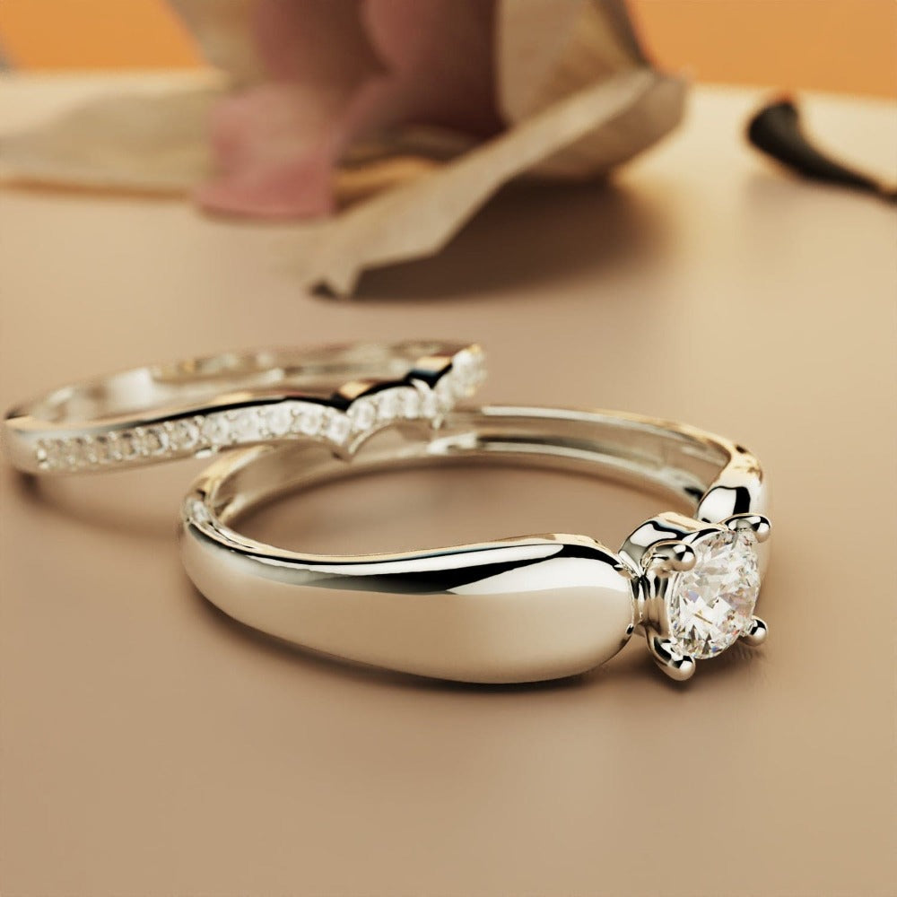 リーガルラディアンス:ティアラ2ピースリング - S925スターリングシルバー