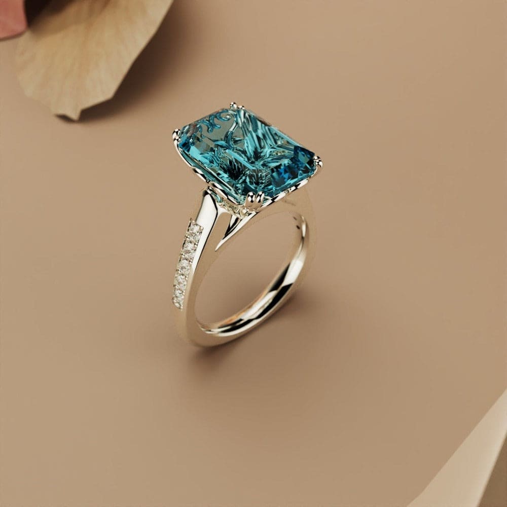 Azure Dream: Sculpted Duo Ring Bundle - S925 Sterling Silver