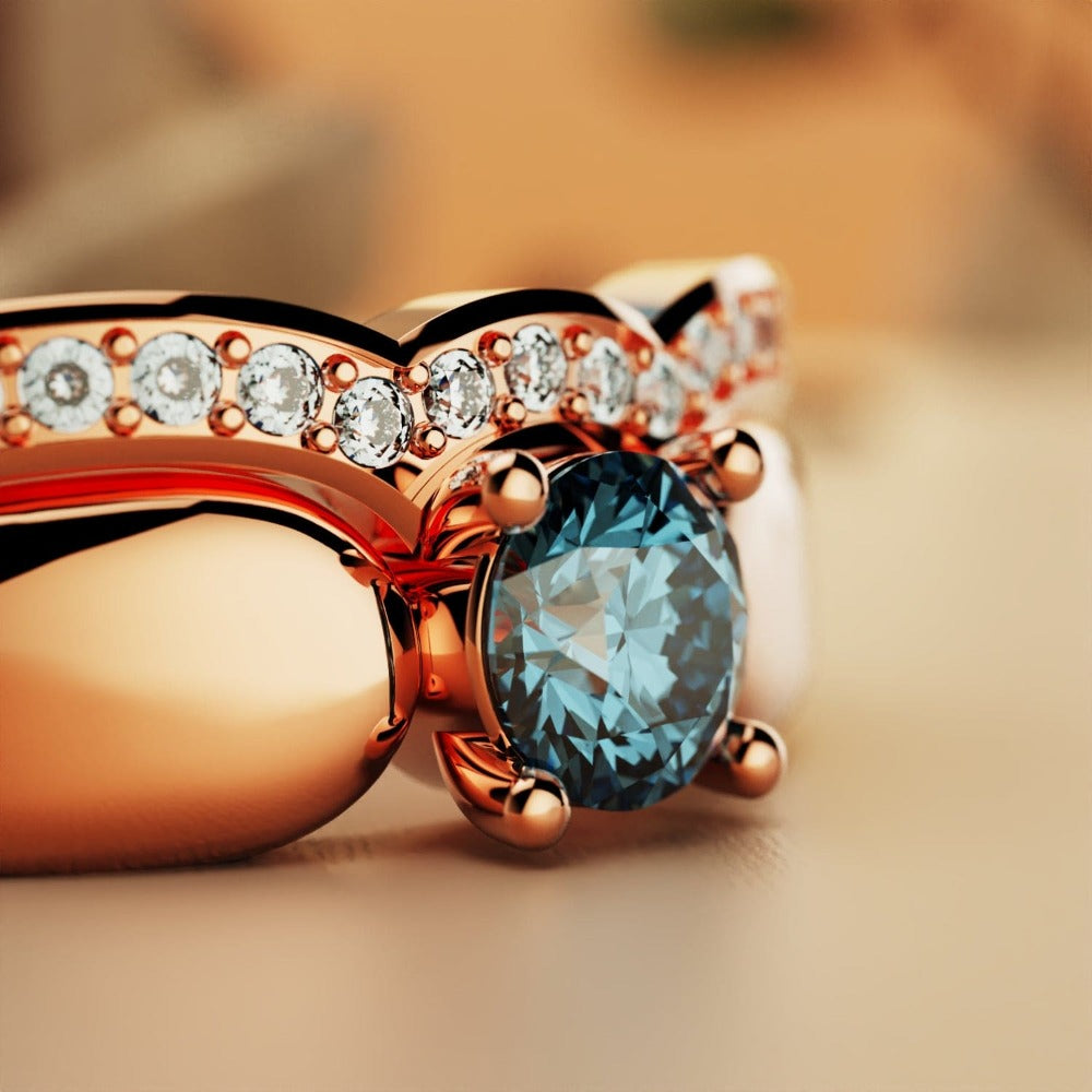 リーガルラディアンス:ティアラ 2ピースリング - 18Kローズゴールド ヴェルメイユ