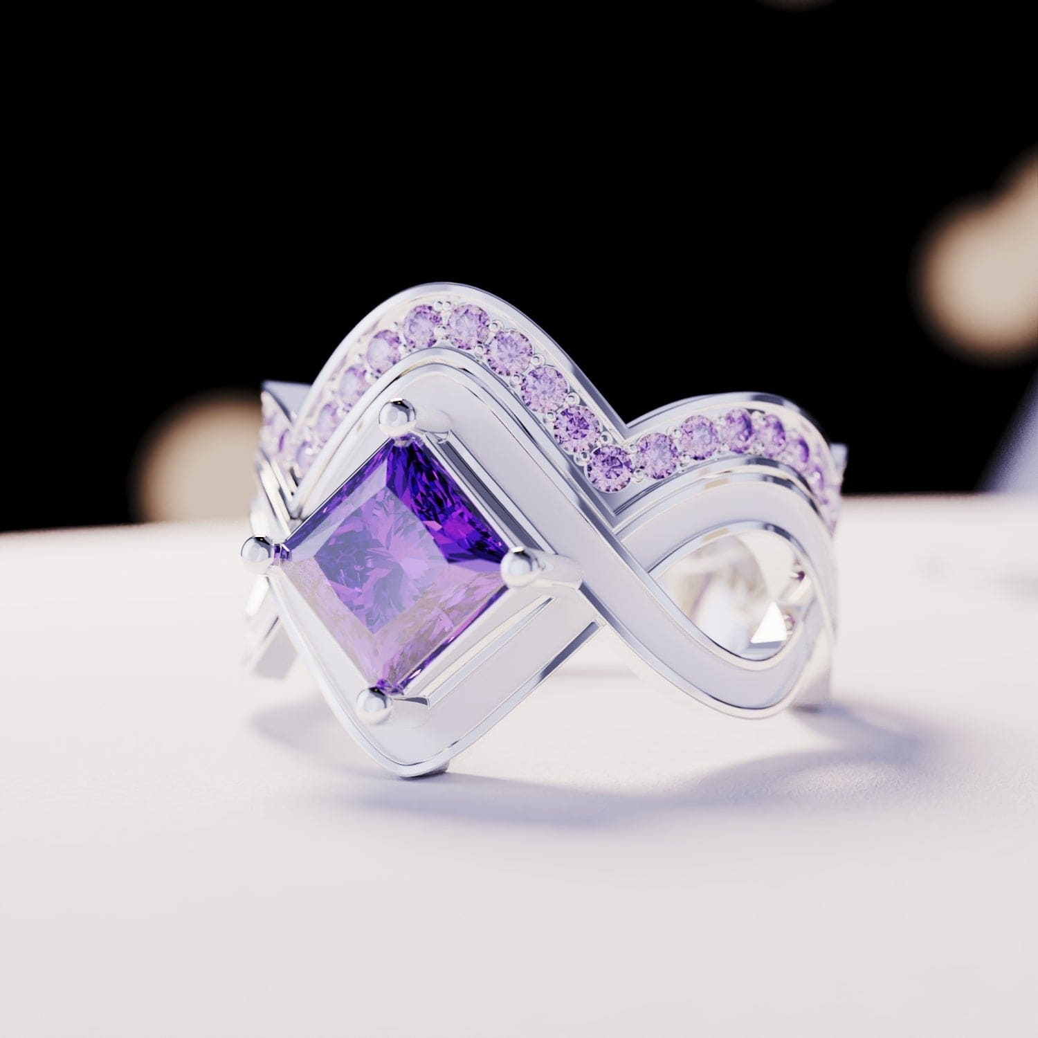 スノーウェーブ:2点セットリング - S925スターリングシルバー