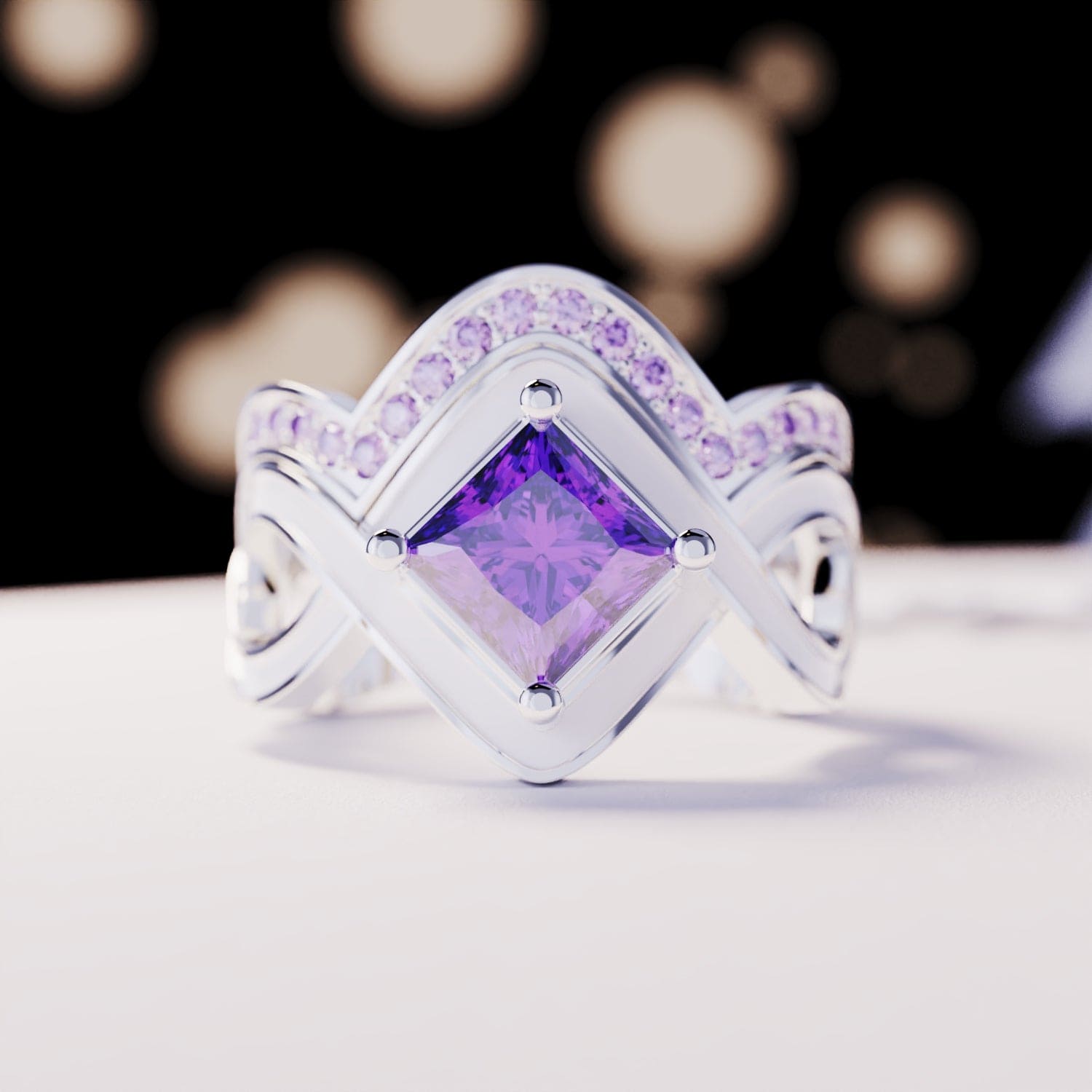 スノーウェーブ:2点セットリング - S925スターリングシルバー